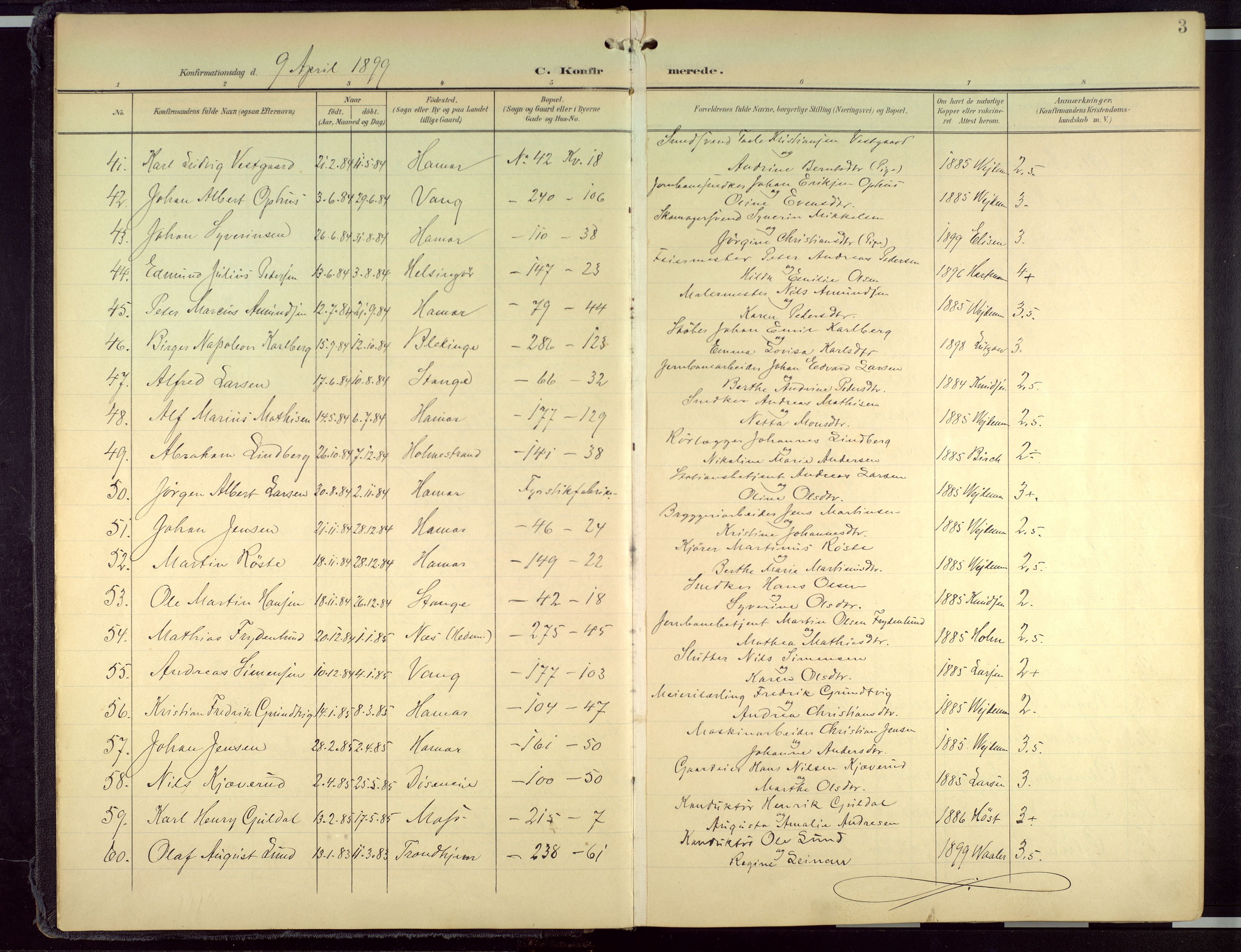 Hamar prestekontor, AV/SAH-DOMPH-002/H/Ha/Haa/L0004: Parish register (official) no. 4, 1899-1973, p. 3