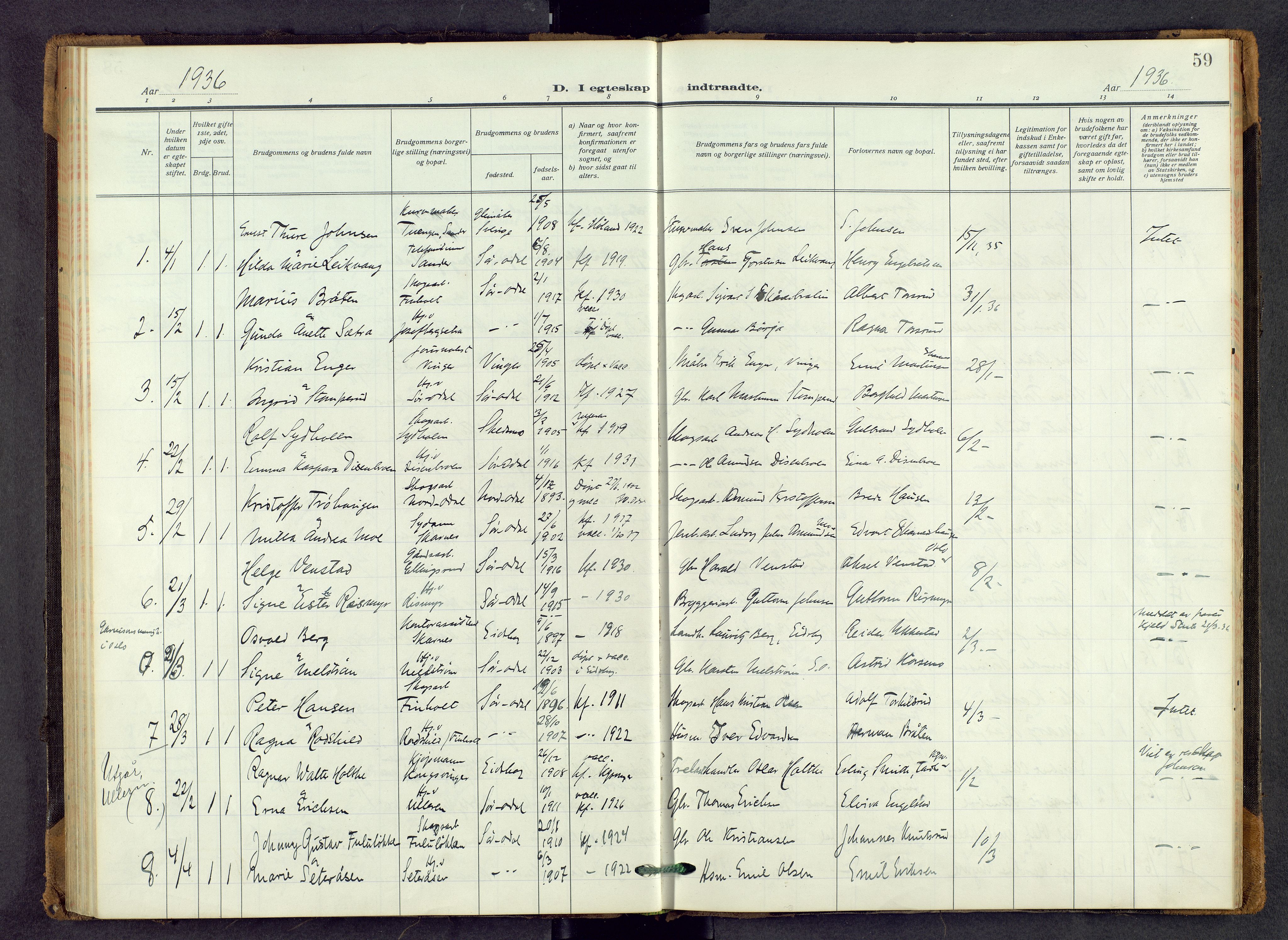 Sør-Odal prestekontor, AV/SAH-PREST-030/H/Ha/Haa/L0011: Parish register (official) no. 11, 1922-1945, p. 59