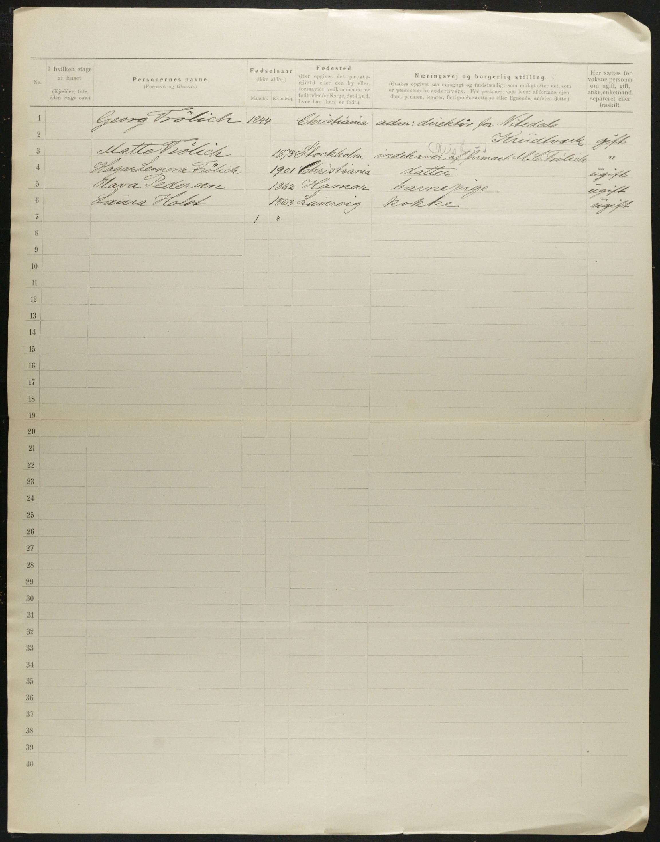 OBA, Municipal Census 1901 for Kristiania, 1901, p. 302