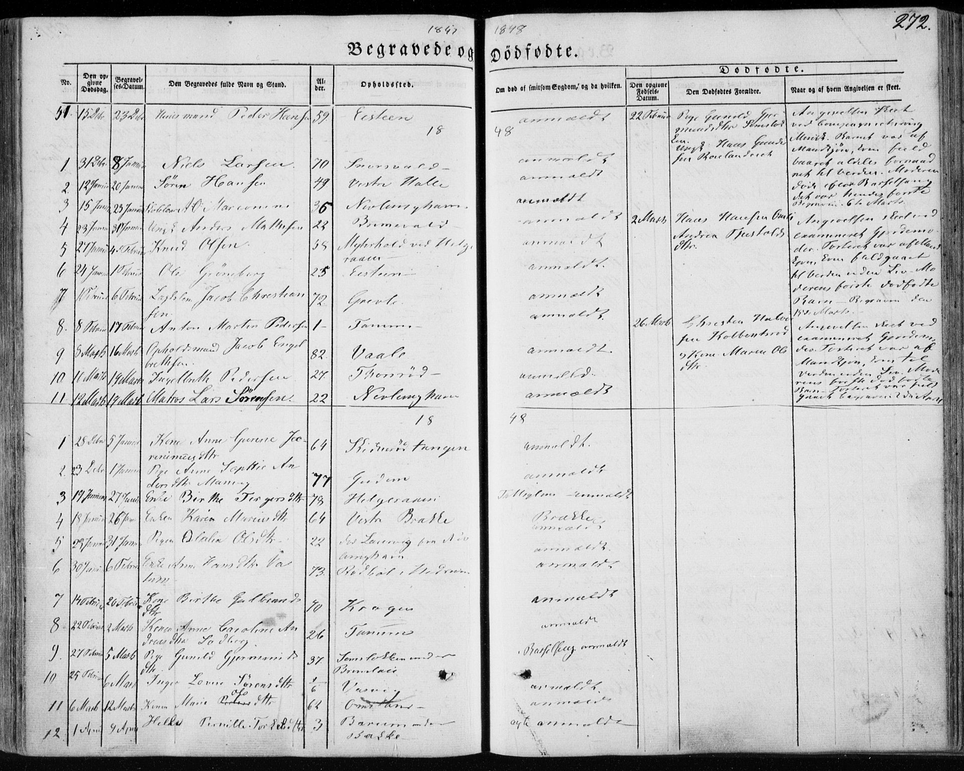 Brunlanes kirkebøker, AV/SAKO-A-342/F/Fa/L0004: Parish register (official) no. I 4, 1846-1862, p. 272