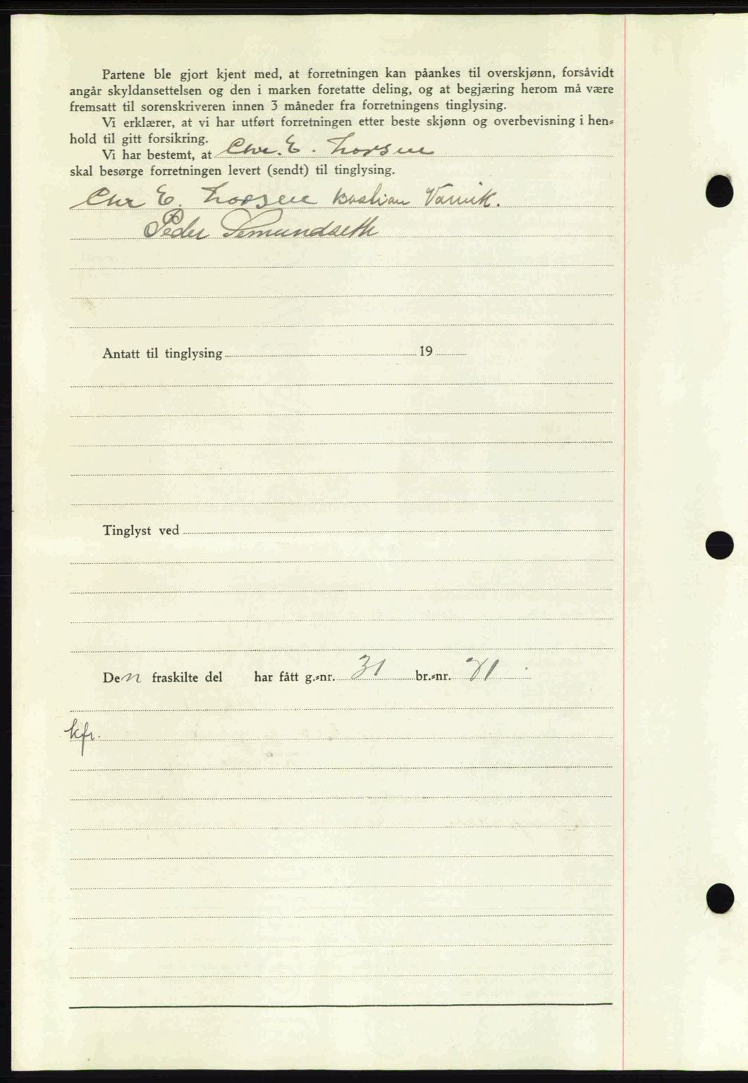 Nordmøre sorenskriveri, SAT/A-4132/1/2/2Ca: Mortgage book no. A89, 1940-1941, Diary no: : 1735/1940