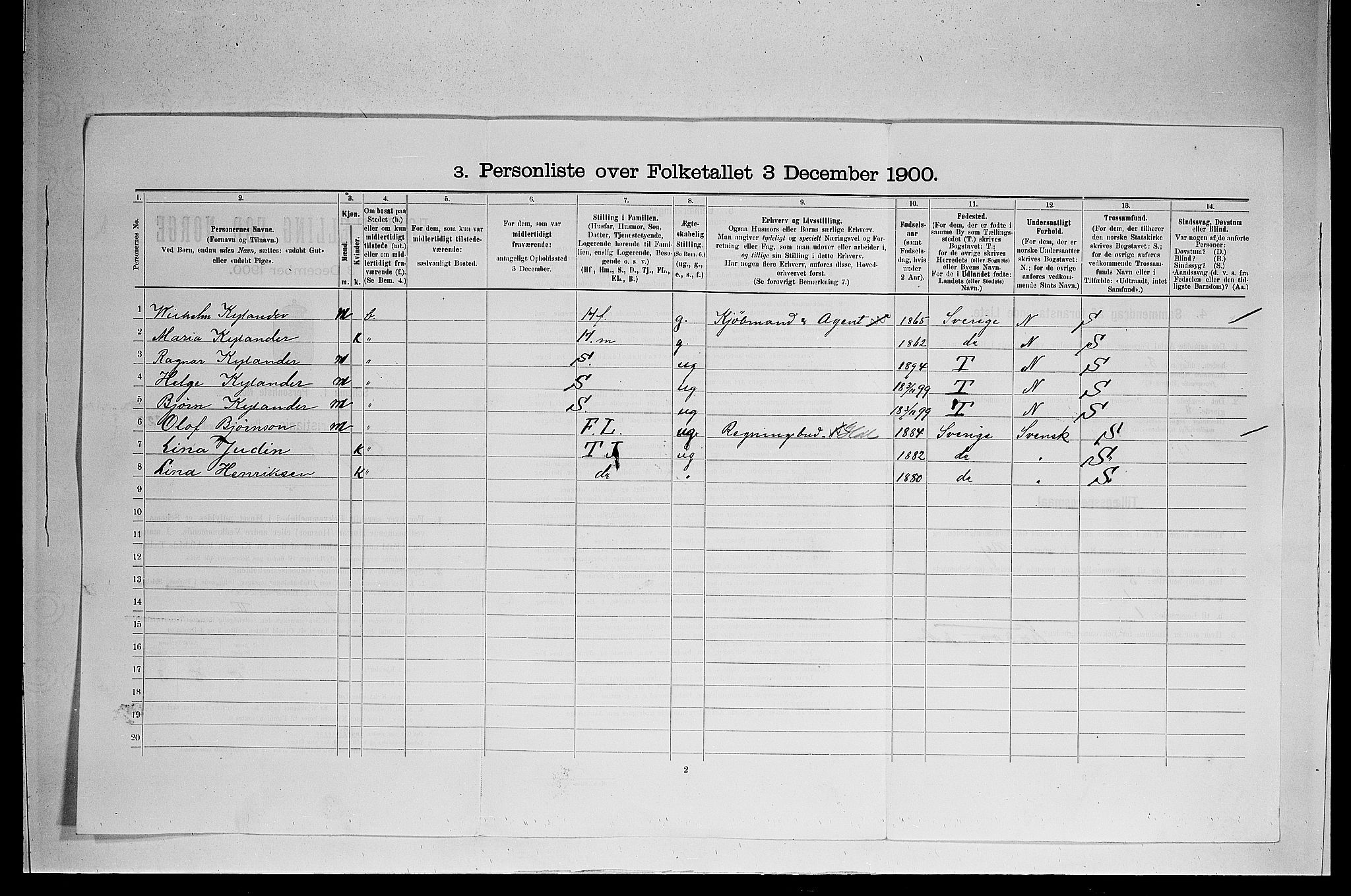 SAO, 1900 census for Kristiania, 1900, p. 20962