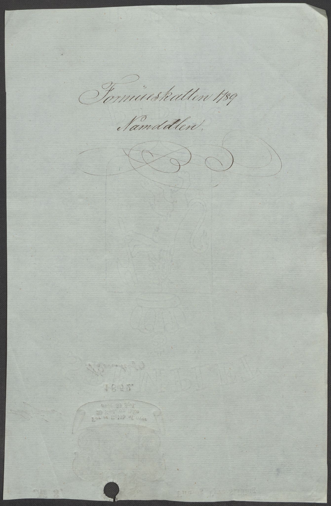 Rentekammeret inntil 1814, Reviderte regnskaper, Mindre regnskaper, RA/EA-4068/Rf/Rfe/L0025: Moss, Onsøy, Tune og Veme fogderi. Namdal fogderi, 1789, p. 154