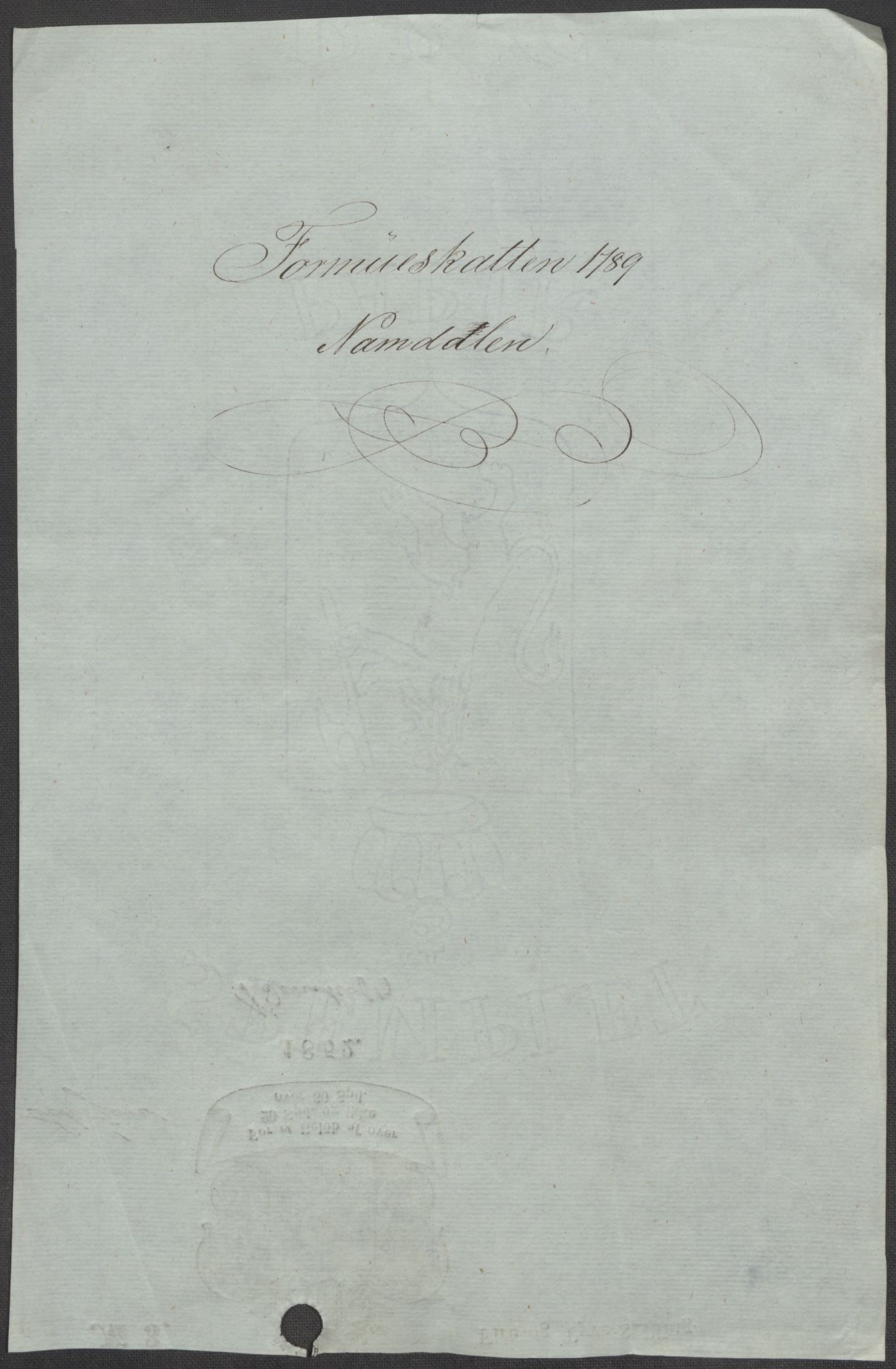 Rentekammeret inntil 1814, Reviderte regnskaper, Mindre regnskaper, AV/RA-EA-4068/Rf/Rfe/L0025: Moss, Onsøy, Tune og Veme fogderi. Namdal fogderi, 1789, p. 154