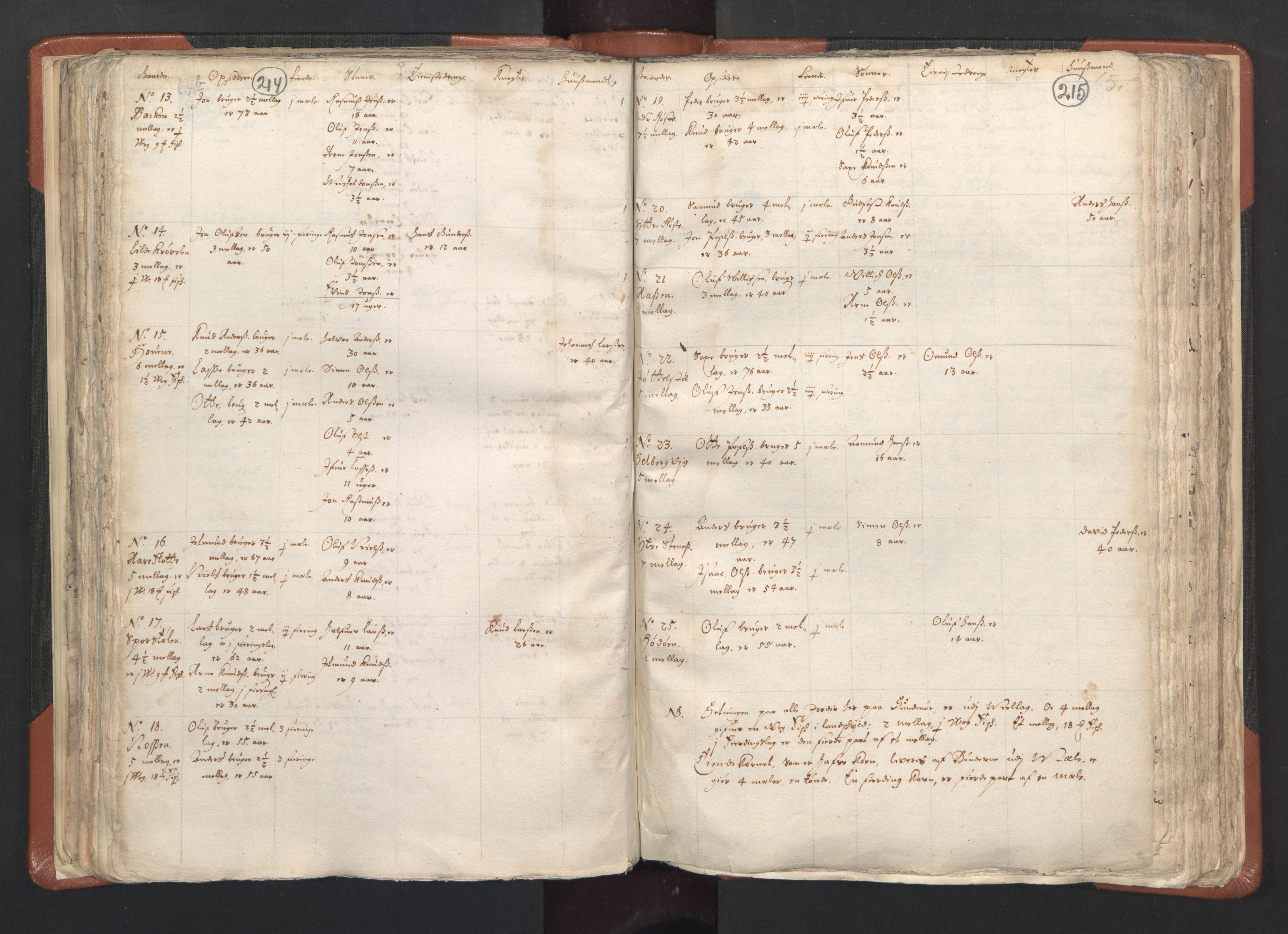 RA, Vicar's Census 1664-1666, no. 26: Sunnmøre deanery, 1664-1666, p. 214-215