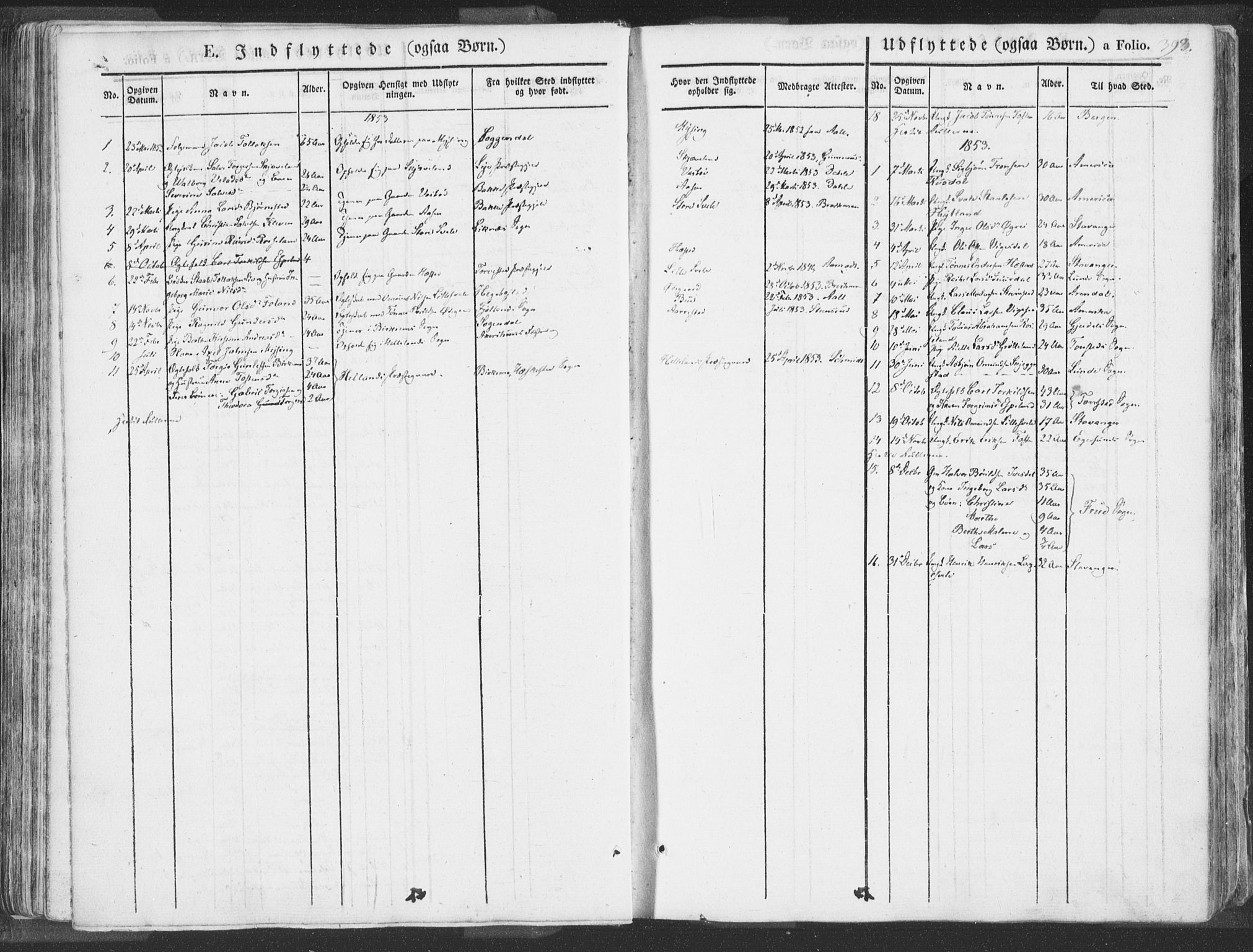 Helleland sokneprestkontor, SAST/A-101810: Parish register (official) no. A 6.2, 1834-1863, p. 393