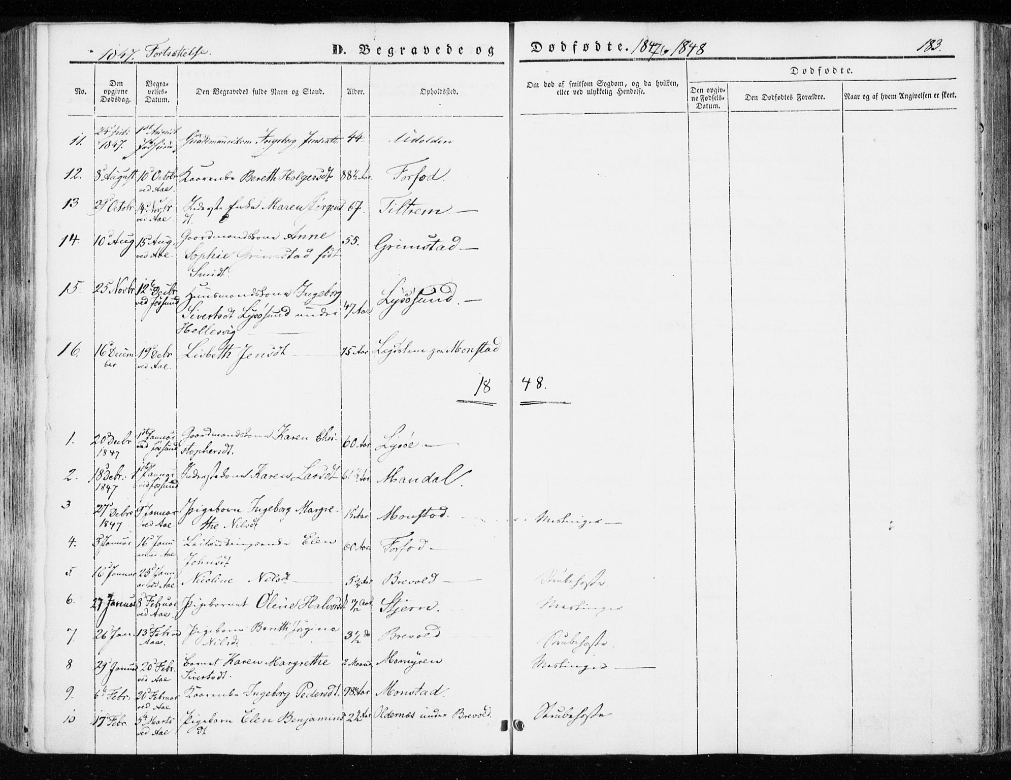 Ministerialprotokoller, klokkerbøker og fødselsregistre - Sør-Trøndelag, SAT/A-1456/655/L0677: Parish register (official) no. 655A06, 1847-1860, p. 183