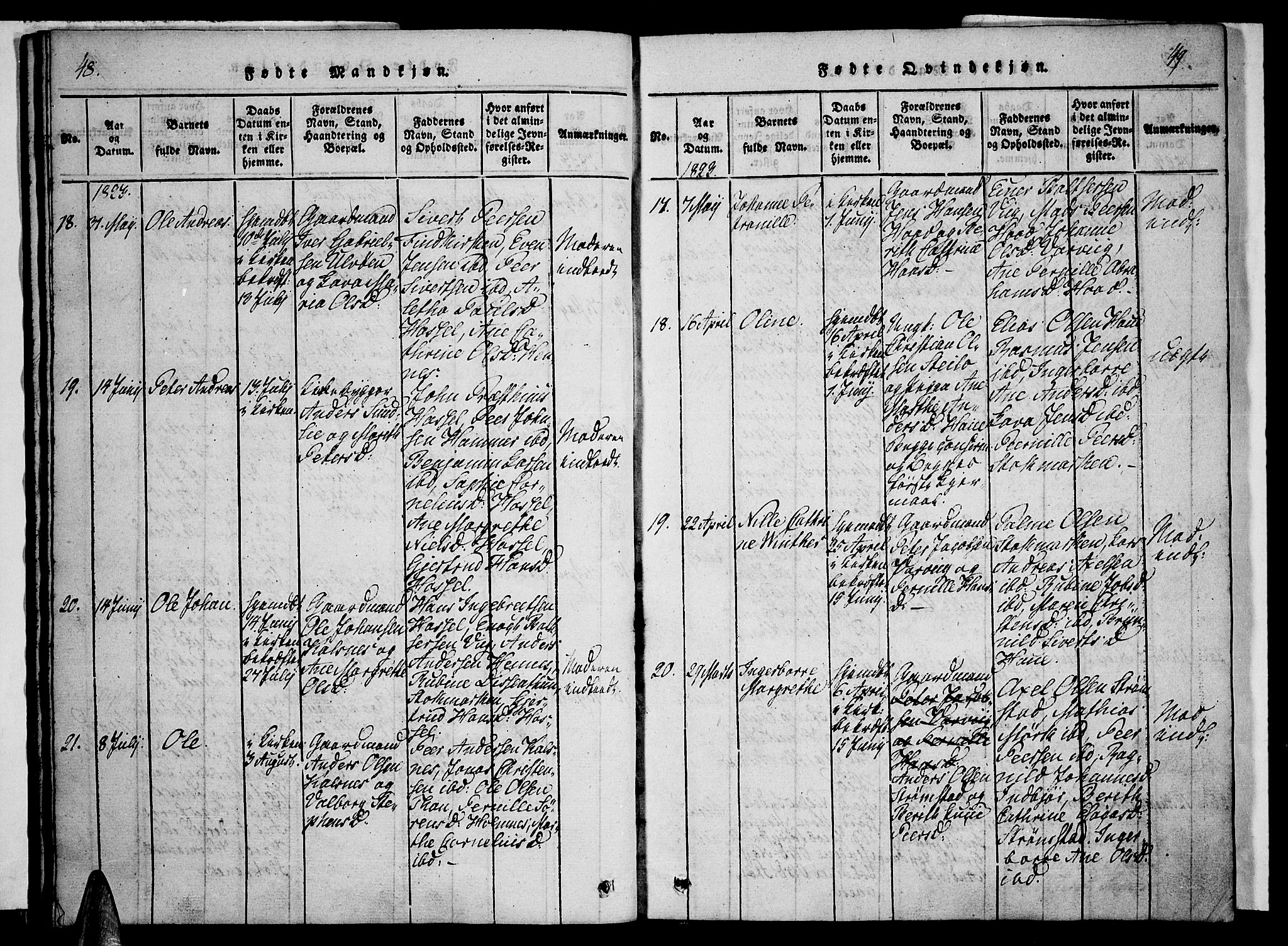 Ministerialprotokoller, klokkerbøker og fødselsregistre - Nordland, SAT/A-1459/888/L1237: Parish register (official) no. 888A05 /1, 1820-1836, p. 48-49