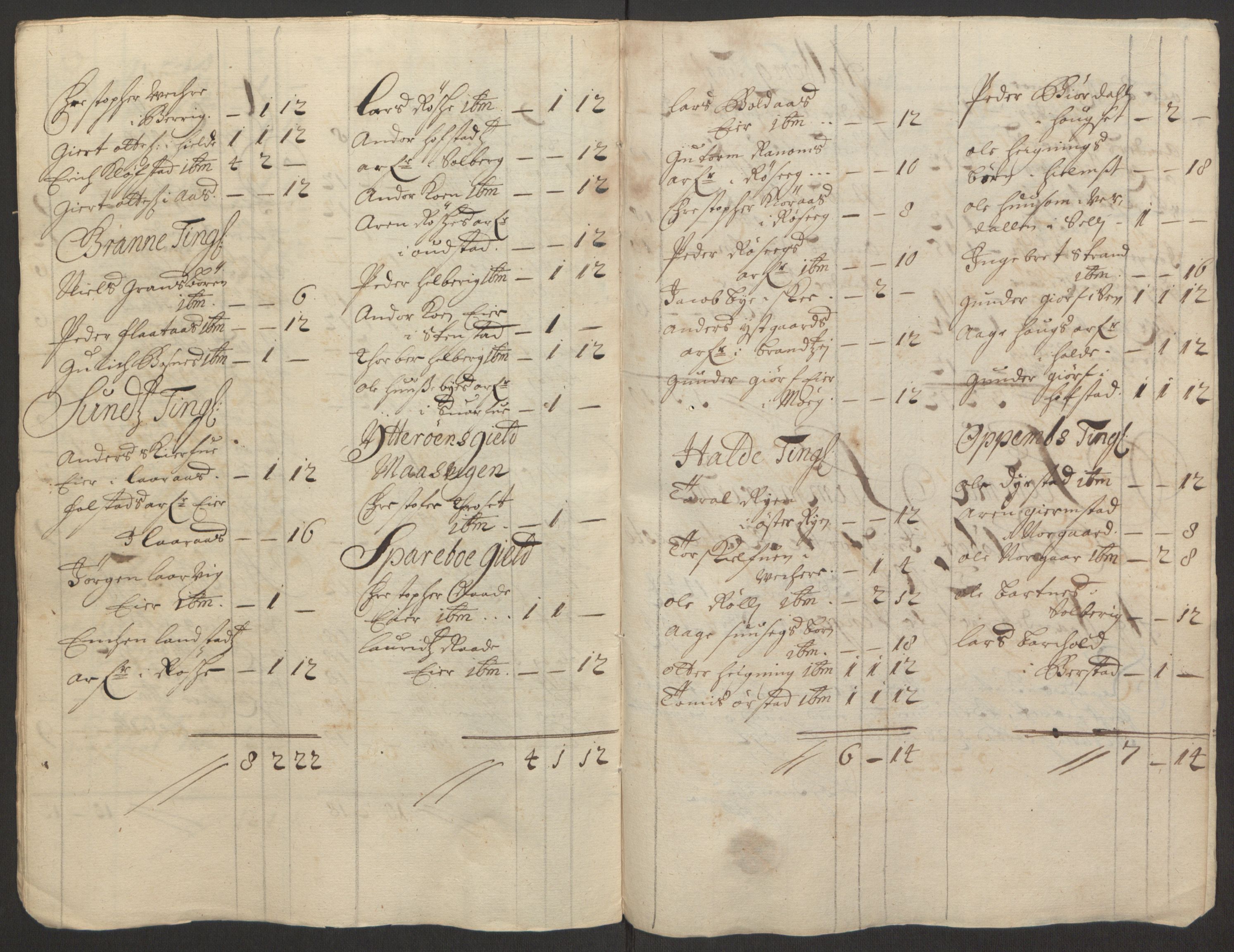 Rentekammeret inntil 1814, Reviderte regnskaper, Fogderegnskap, AV/RA-EA-4092/R63/L4308: Fogderegnskap Inderøy, 1692-1694, p. 160