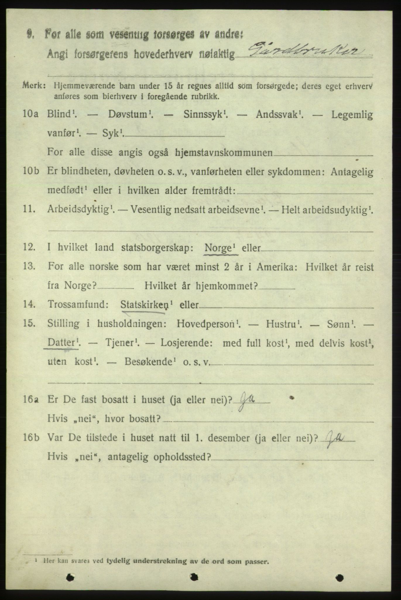 SAB, 1920 census for Skånevik, 1920, p. 6988