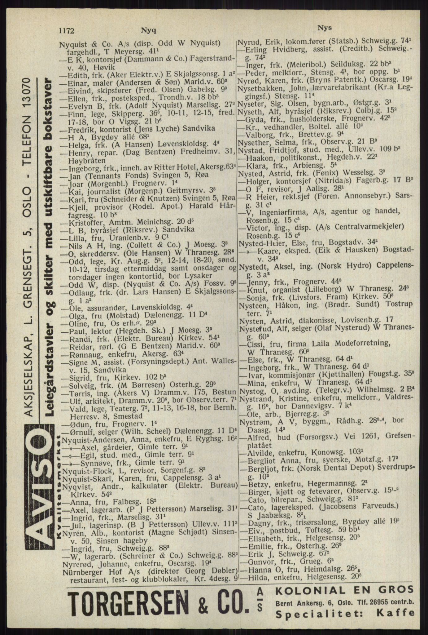 Kristiania/Oslo adressebok, PUBL/-, 1941, p. 1172