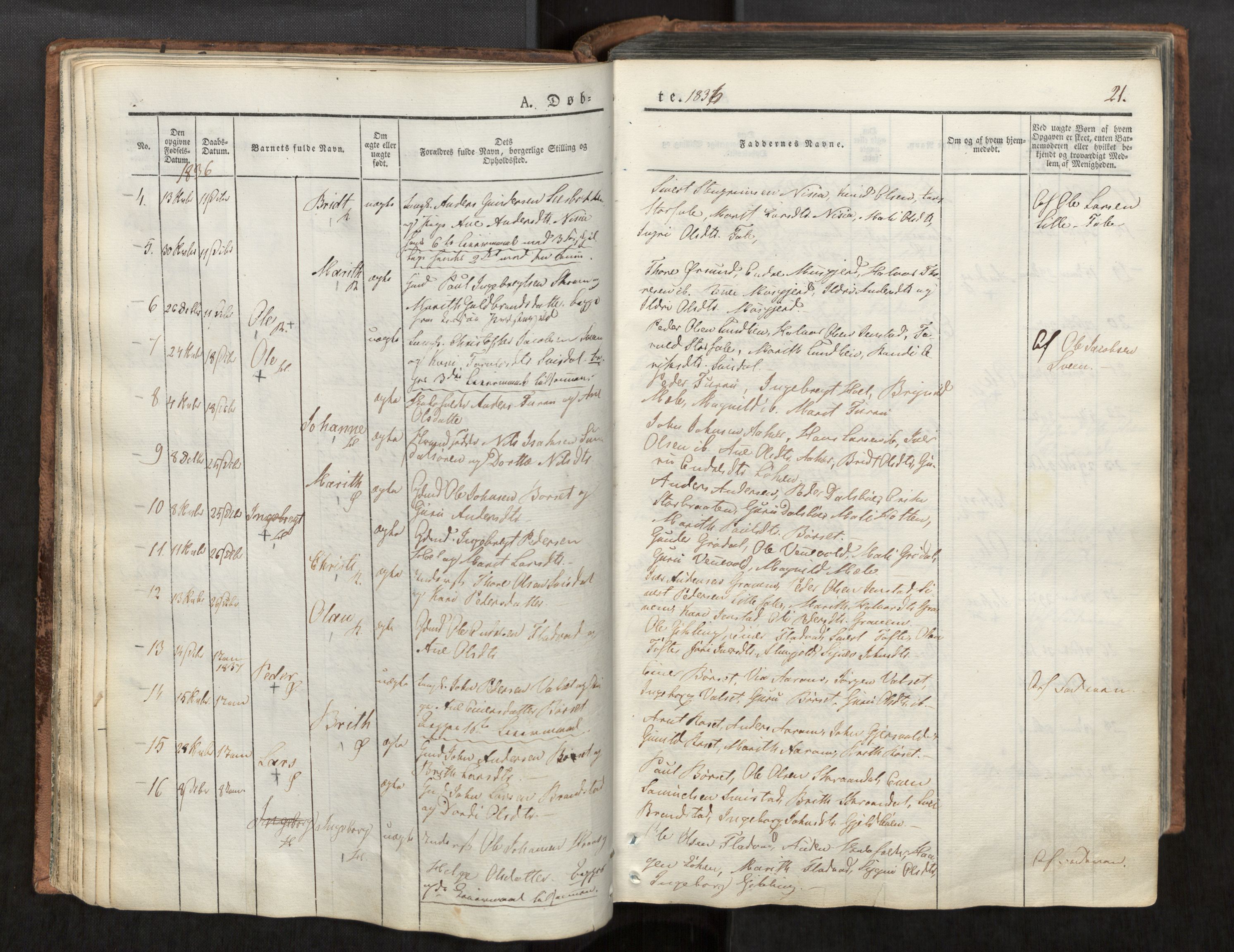 Ministerialprotokoller, klokkerbøker og fødselsregistre - Møre og Romsdal, SAT/A-1454/590/L1012: Parish register (official) no. 590A04, 1832-1846, p. 21