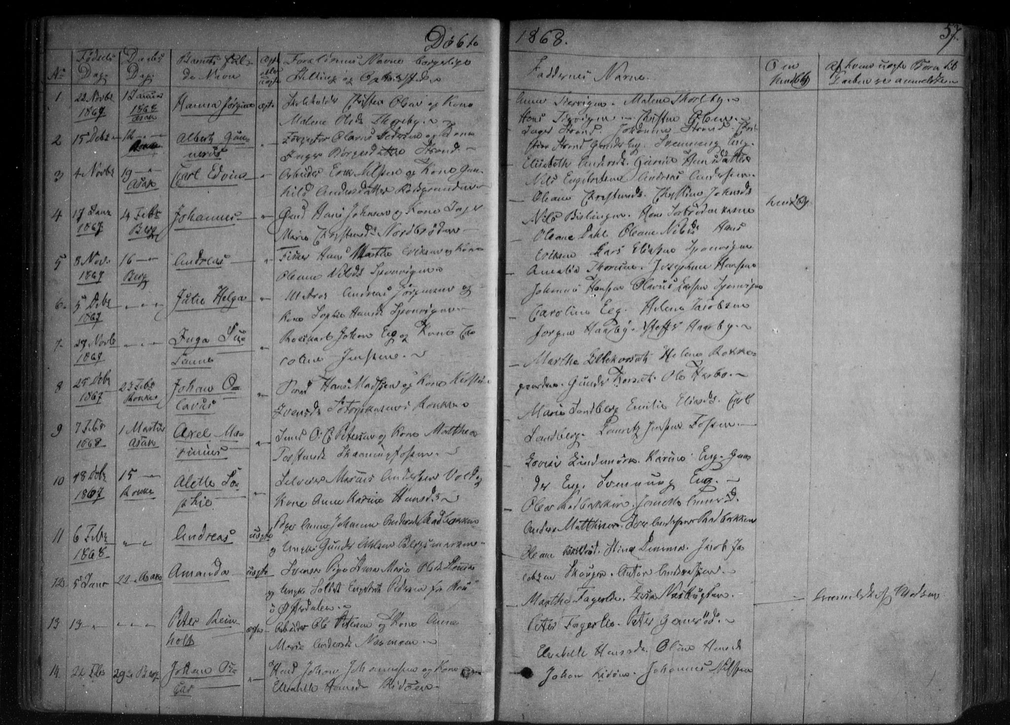 Berg prestekontor Kirkebøker, AV/SAO-A-10902/F/Fa/L0005: Parish register (official) no. I 5, 1861-1877, p. 57