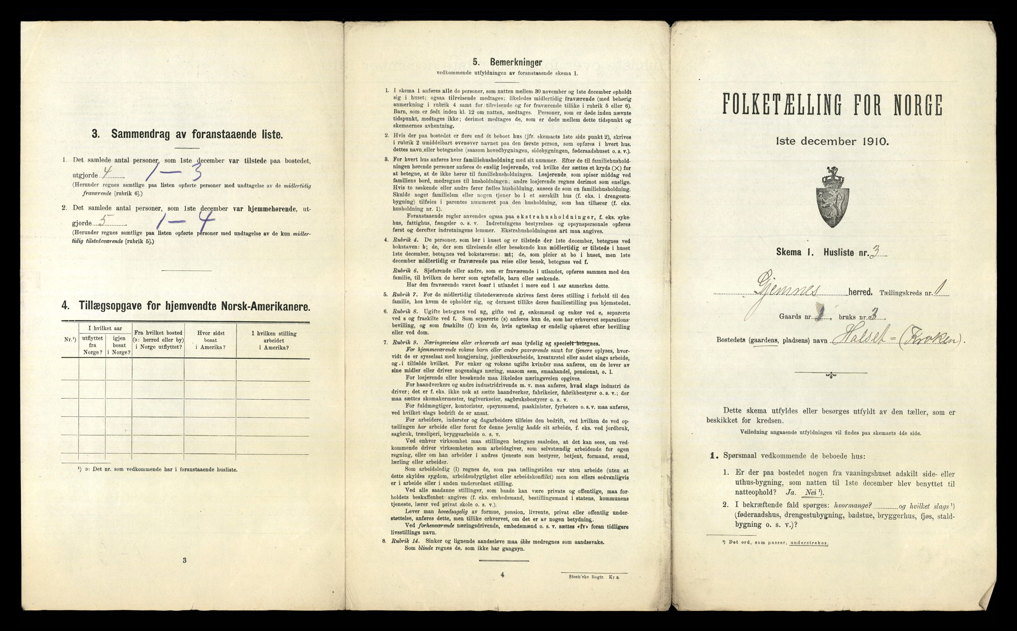 RA, 1910 census for Gjemnes, 1910, p. 21