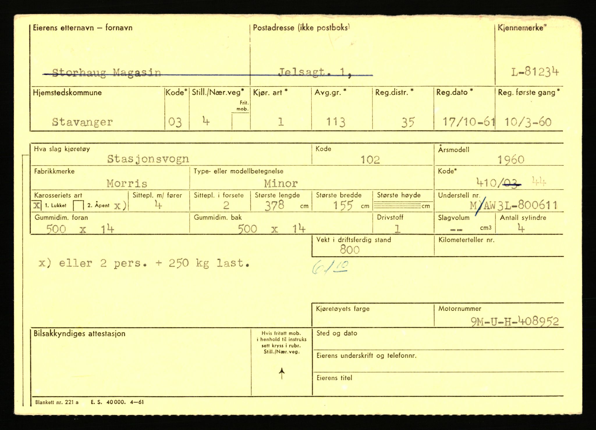 Stavanger trafikkstasjon, AV/SAST-A-101942/0/F/L0071: L-80500 - L-82199, 1930-1971, p. 1319