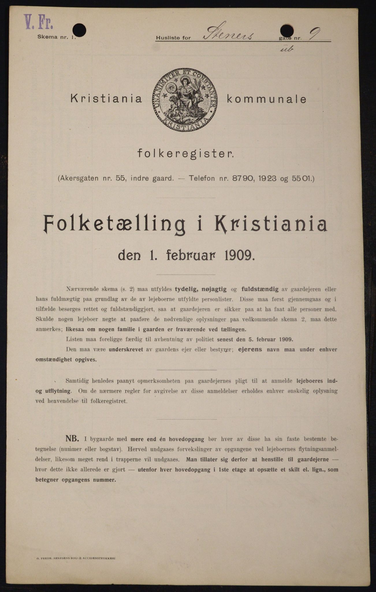 OBA, Municipal Census 1909 for Kristiania, 1909, p. 91817