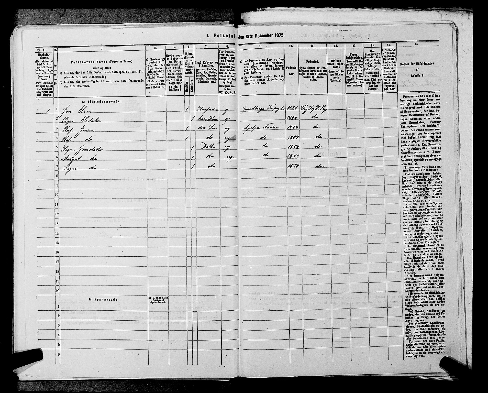 SAKO, 1875 census for 0834P Vinje, 1875, p. 214