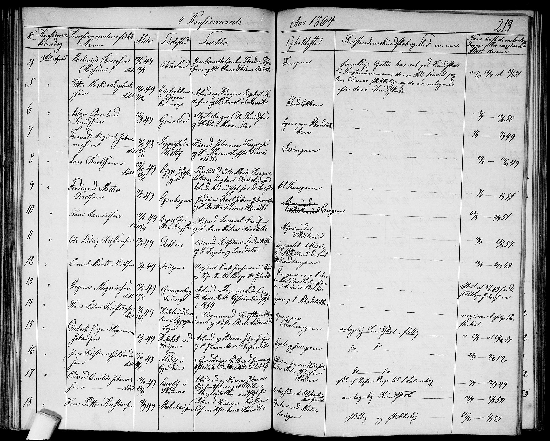 Østre Aker prestekontor Kirkebøker, AV/SAO-A-10840/G/Ga/L0002: Parish register (copy) no. I 2, 1861-1867, p. 213