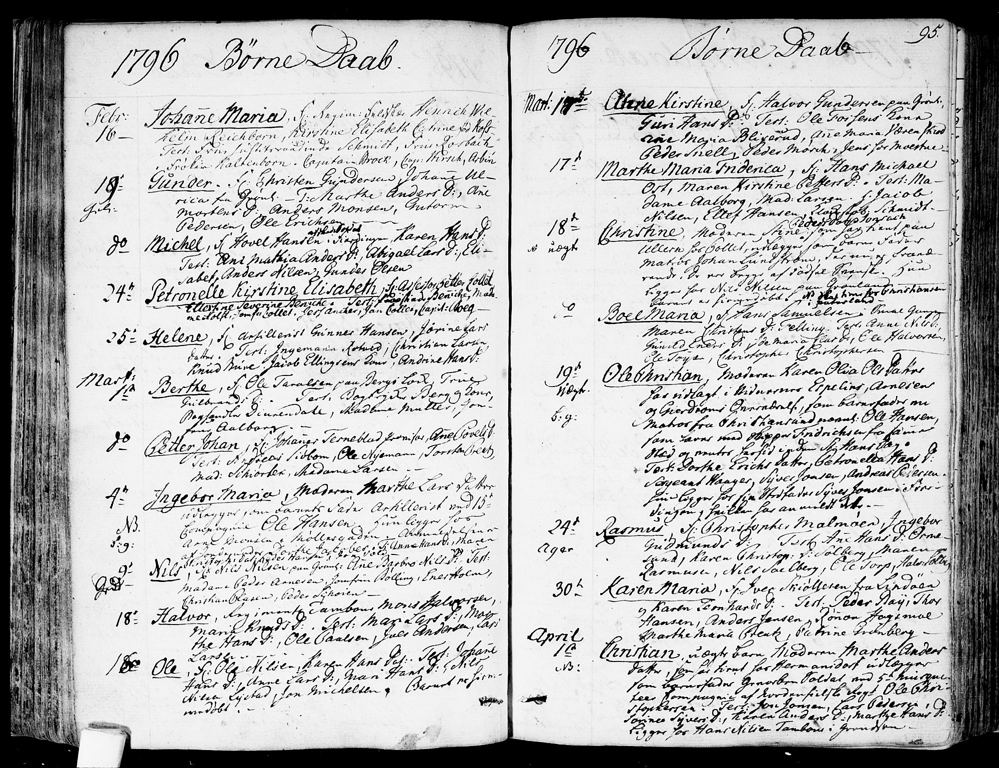 Garnisonsmenigheten Kirkebøker, AV/SAO-A-10846/F/Fa/L0003: Parish register (official) no. 3, 1777-1809, p. 95