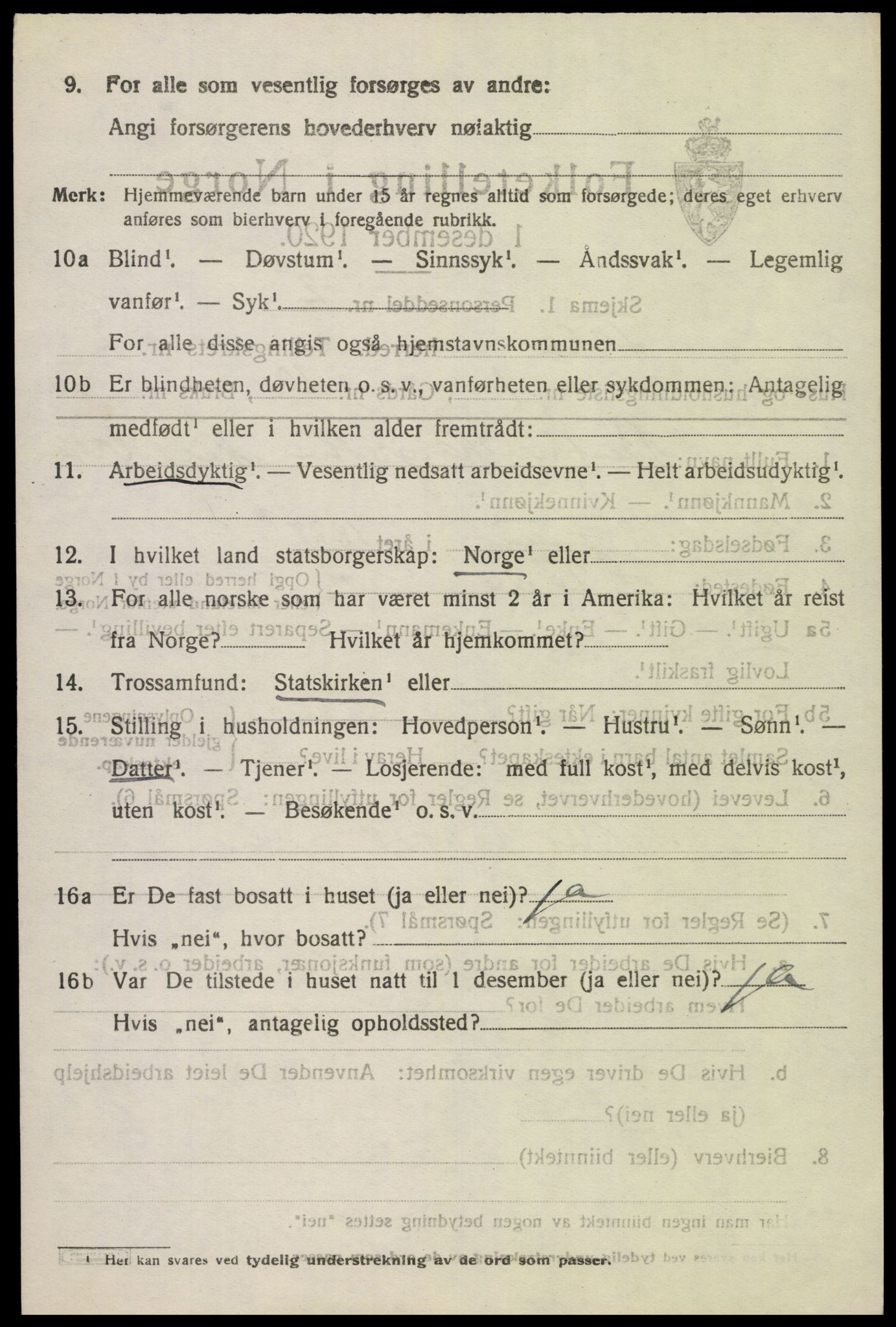 SAK, 1920 census for Feda, 1920, p. 946