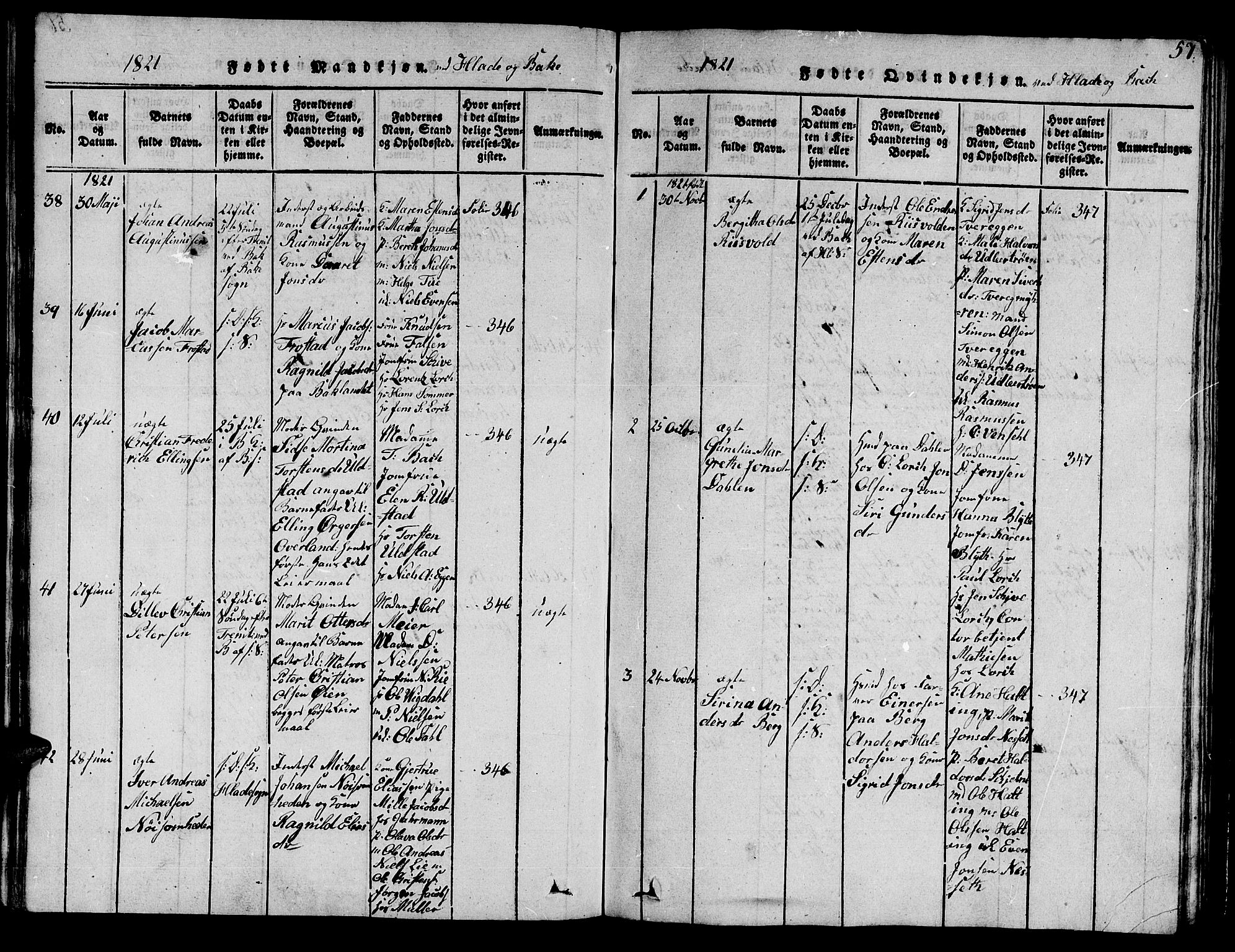 Ministerialprotokoller, klokkerbøker og fødselsregistre - Sør-Trøndelag, SAT/A-1456/606/L0307: Parish register (copy) no. 606C03, 1817-1824, p. 57
