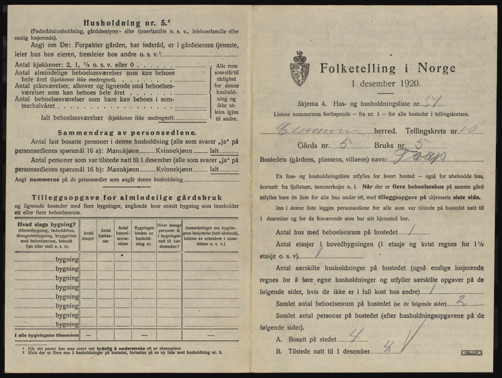 SAO, 1920 census for Glemmen, 1920, p. 2025