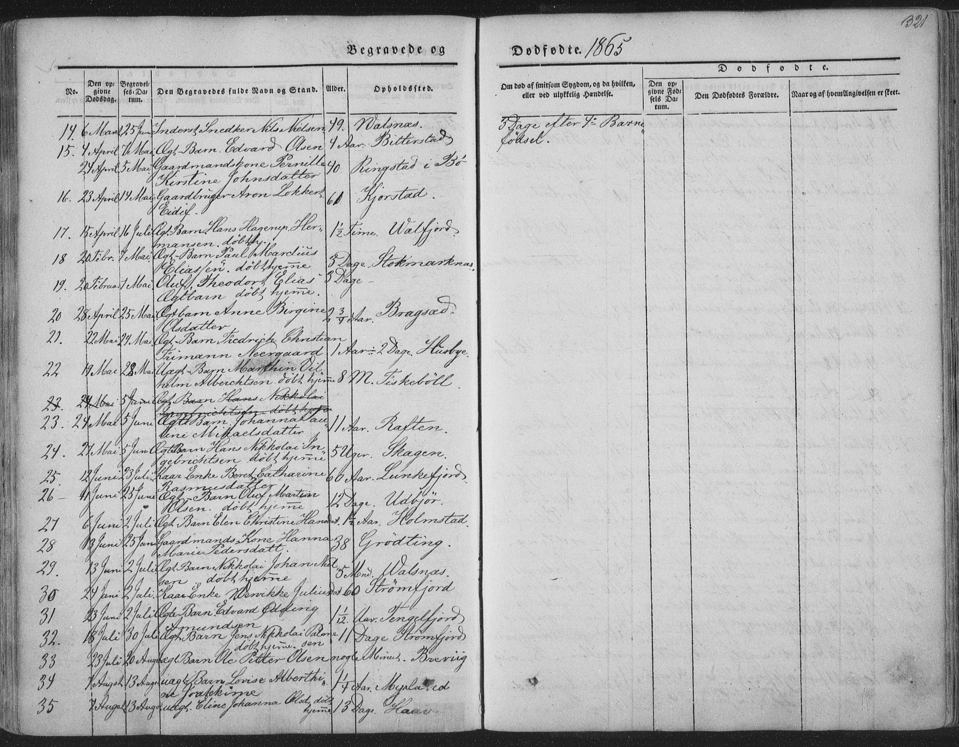 Ministerialprotokoller, klokkerbøker og fødselsregistre - Nordland, SAT/A-1459/888/L1241: Parish register (official) no. 888A07, 1849-1869, p. 321
