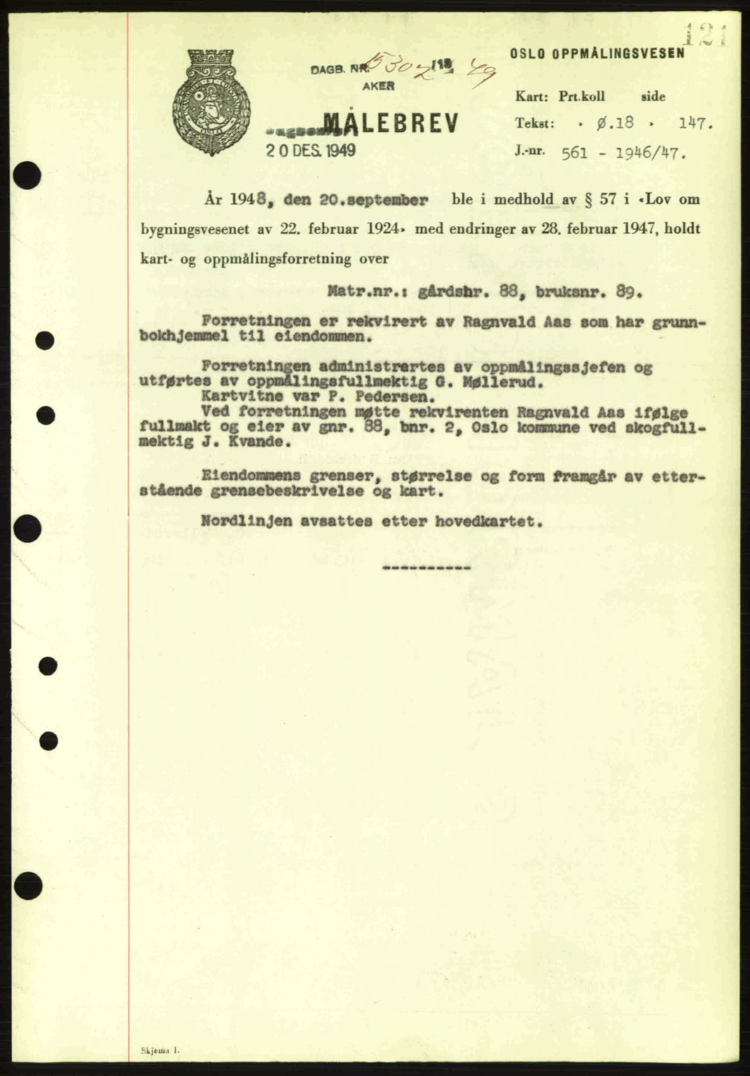 Oslo byskriverembete, AV/SAO-A-10227/G/Gb/Gbd/Gbda/L0017: Mortgage book no. A215, 1949-1950, Diary no: : 15302/1949