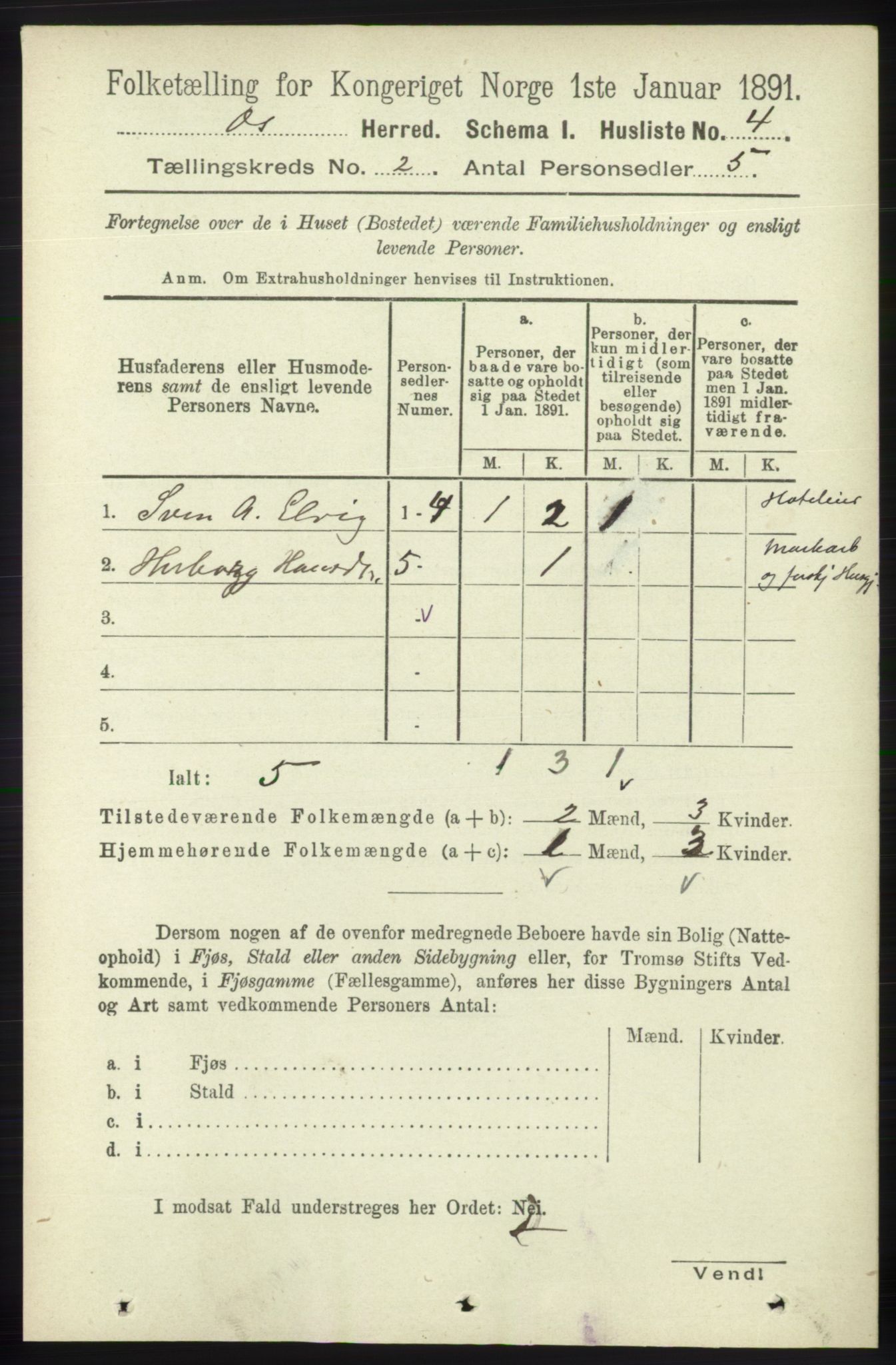 RA, 1891 census for 1243 Os, 1891, p. 358