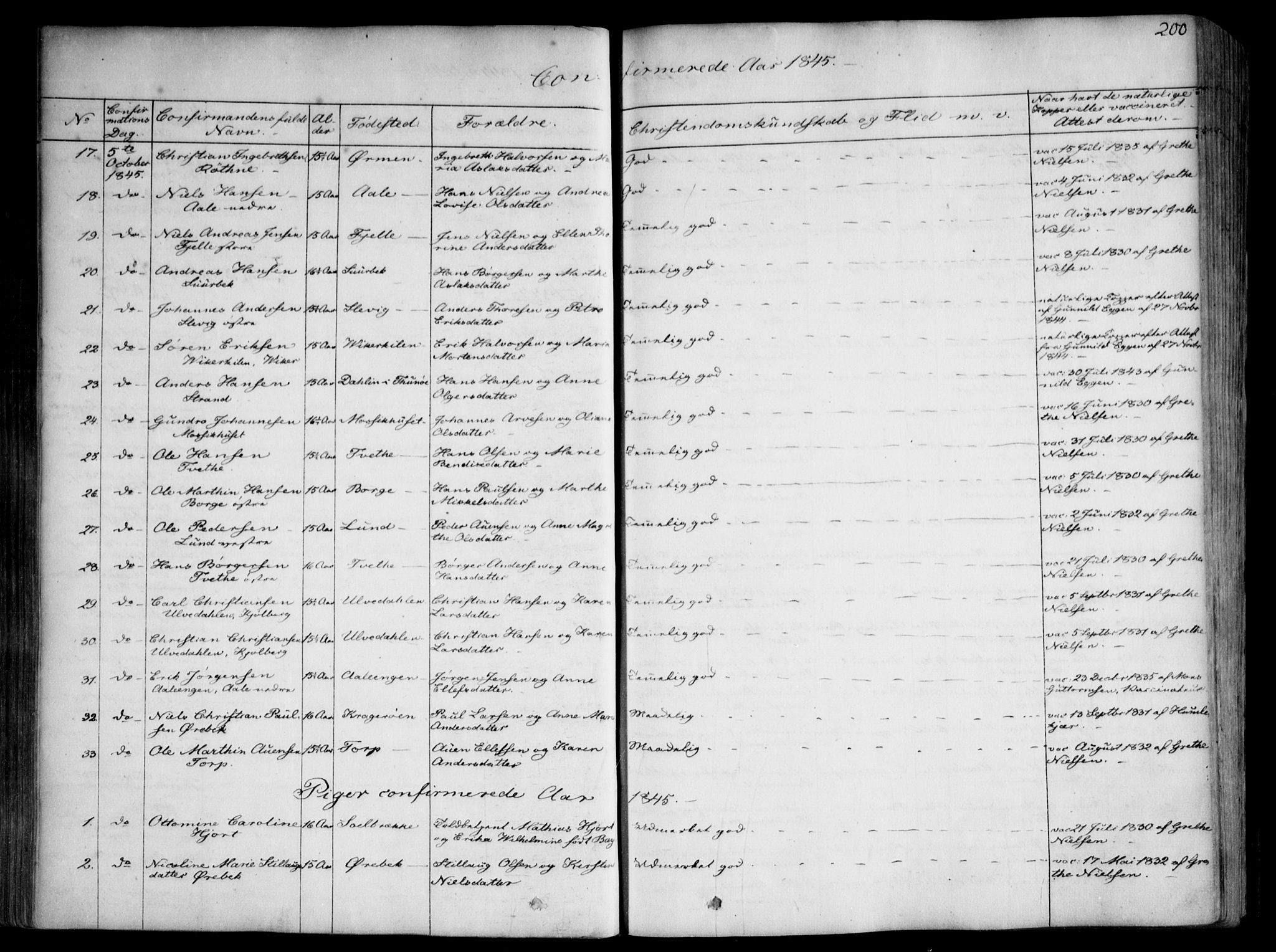 Onsøy prestekontor Kirkebøker, SAO/A-10914/F/Fa/L0003: Parish register (official) no. I 3, 1841-1860, p. 200