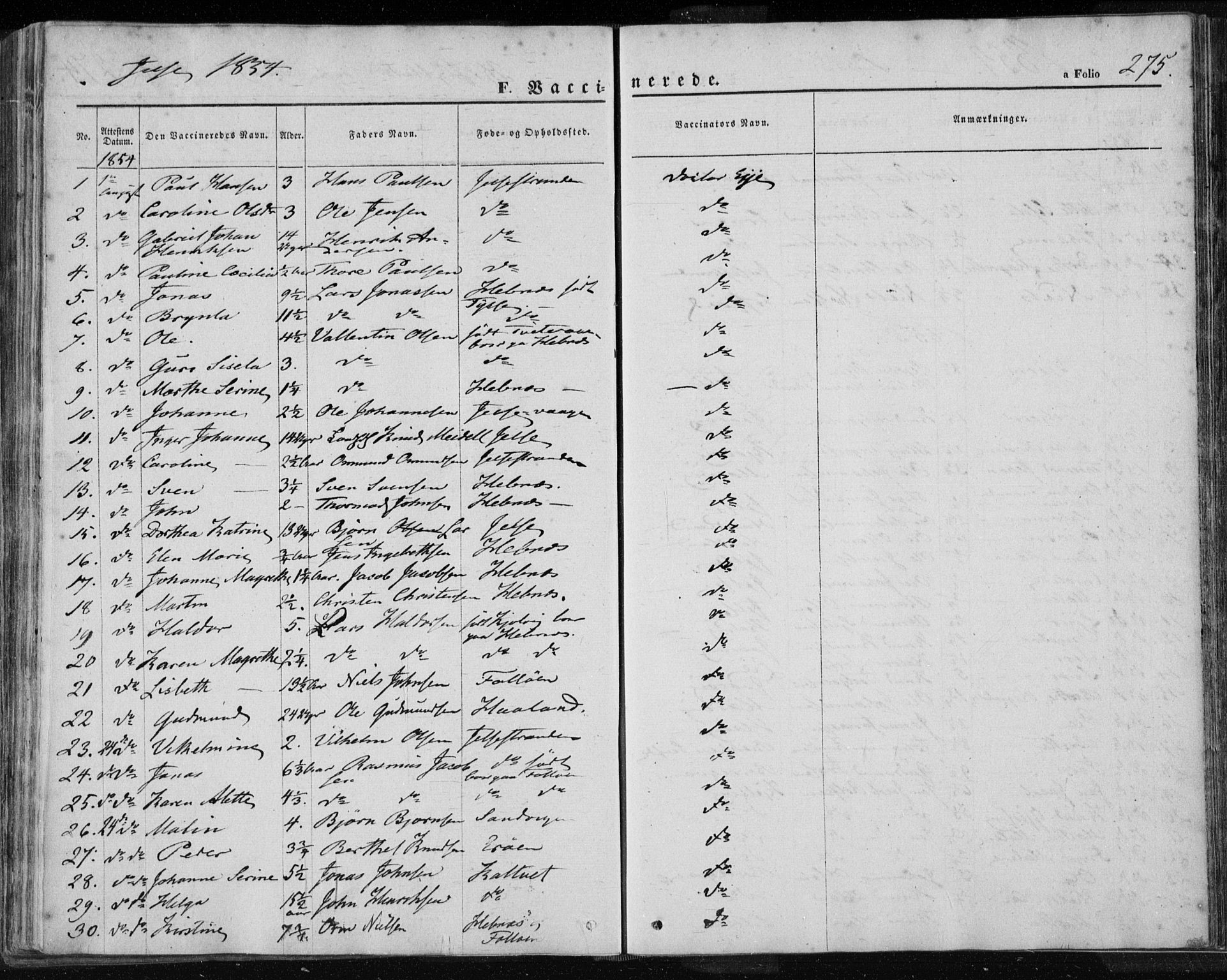 Jelsa sokneprestkontor, SAST/A-101842/01/IV: Parish register (official) no. A 7, 1854-1866, p. 275