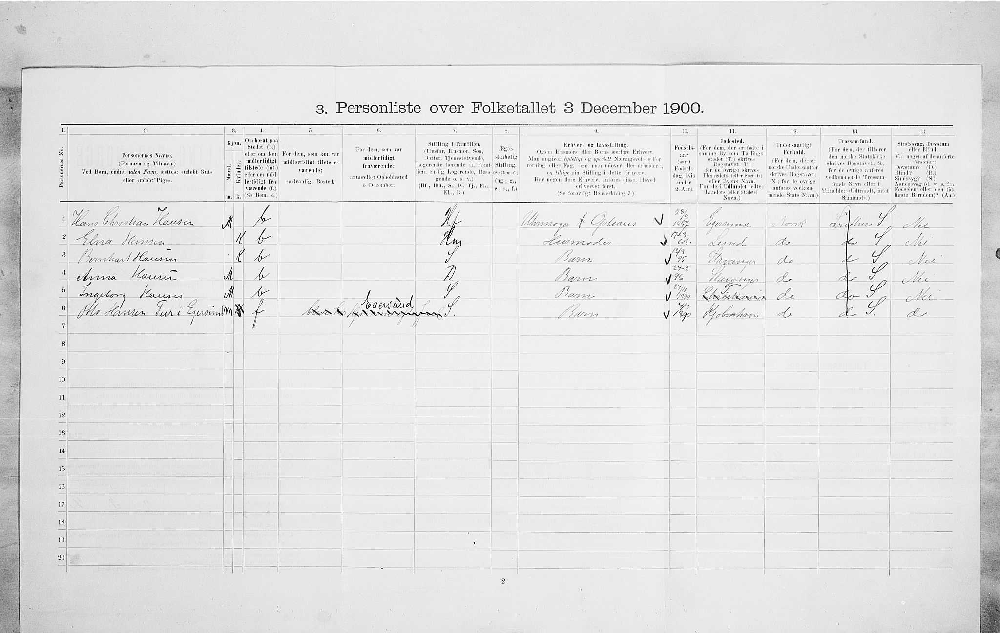 SAO, 1900 census for Kristiania, 1900, p. 83259