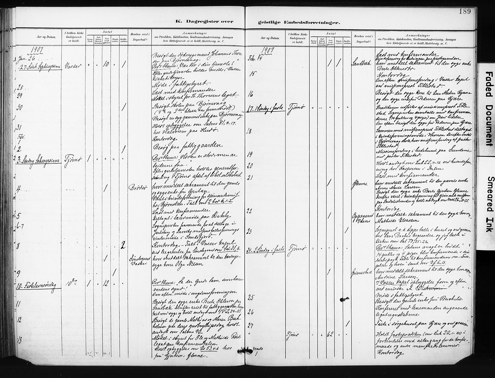 Tjøme kirkebøker, AV/SAKO-A-328/F/Fa/L0005: Parish register (official) no. I 5, 1901-1909, p. 189