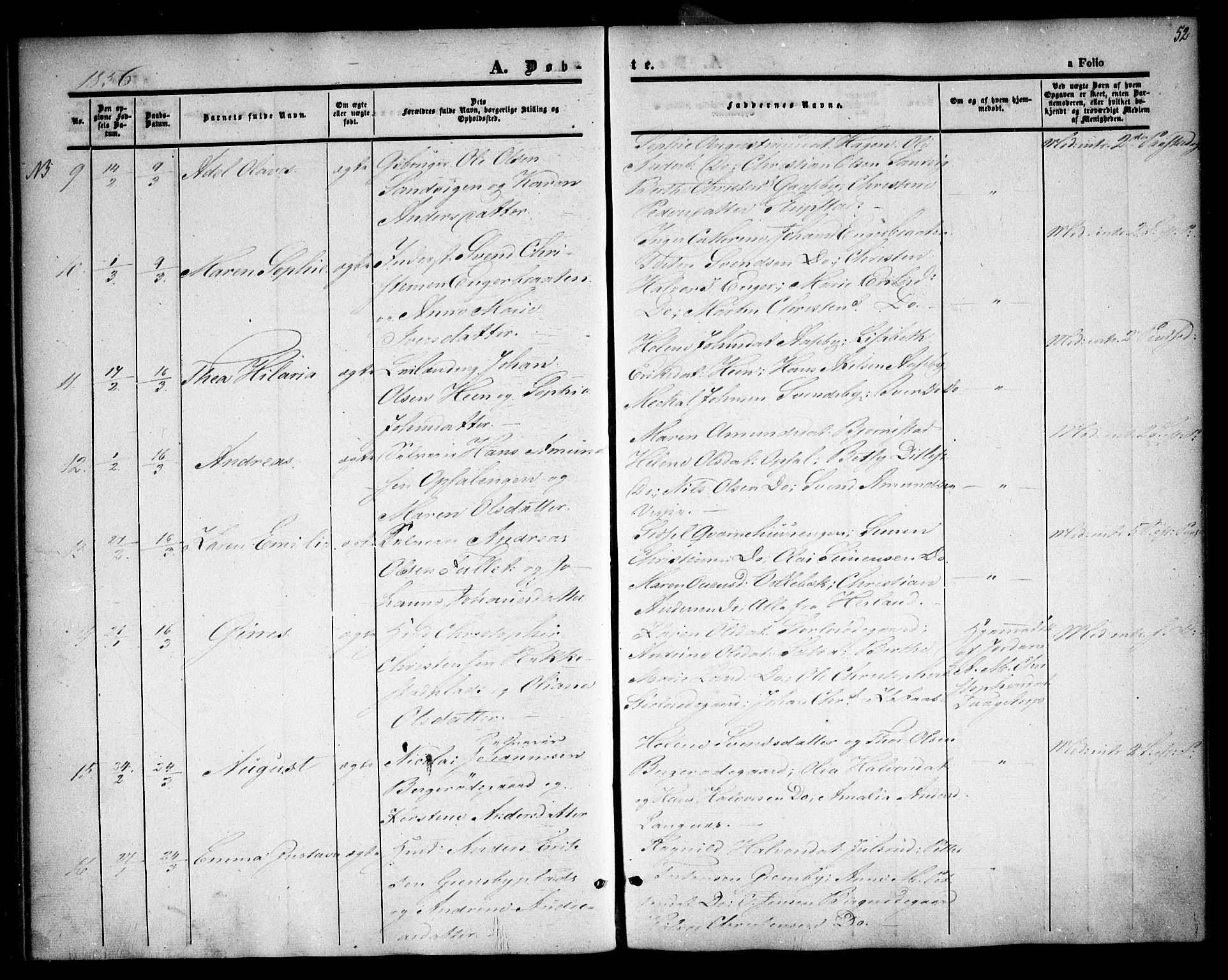 Rødenes prestekontor Kirkebøker, AV/SAO-A-2005/F/Fa/L0006: Parish register (official) no. I 6, 1850-1859, p. 52