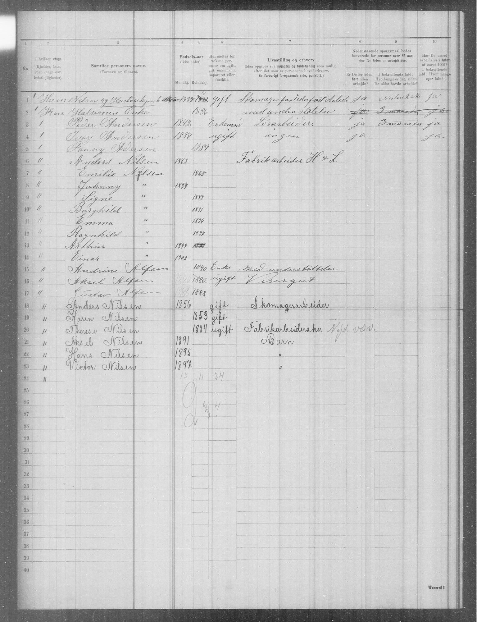 OBA, Municipal Census 1902 for Kristiania, 1902, p. 5842