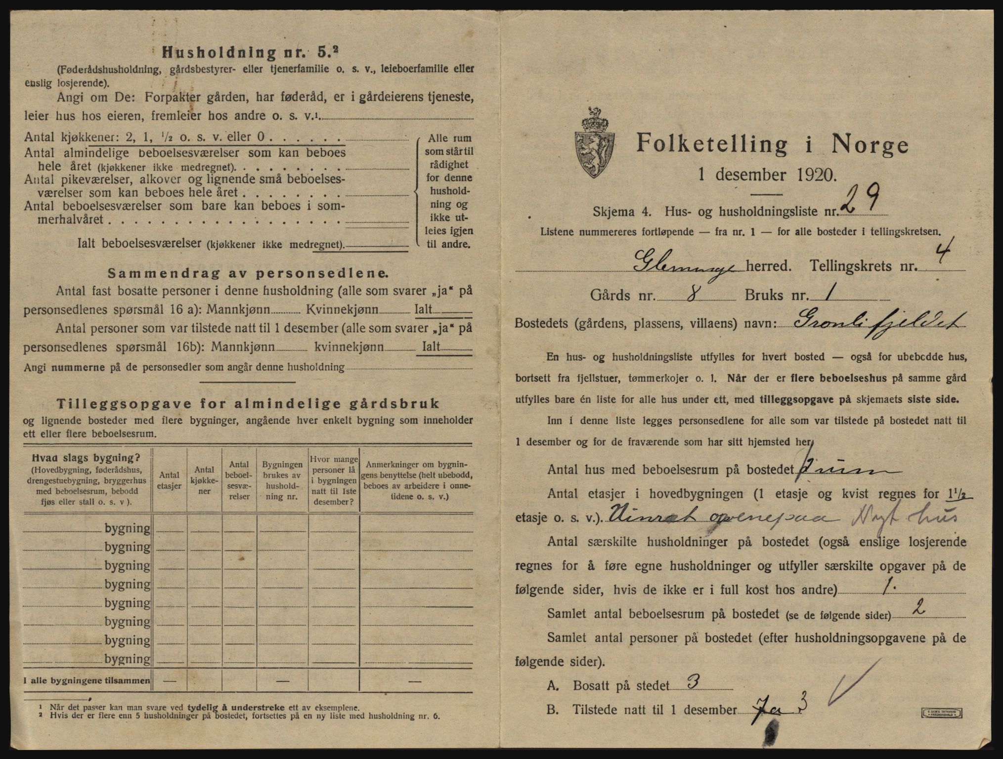 SAO, 1920 census for Glemmen, 1920, p. 1515