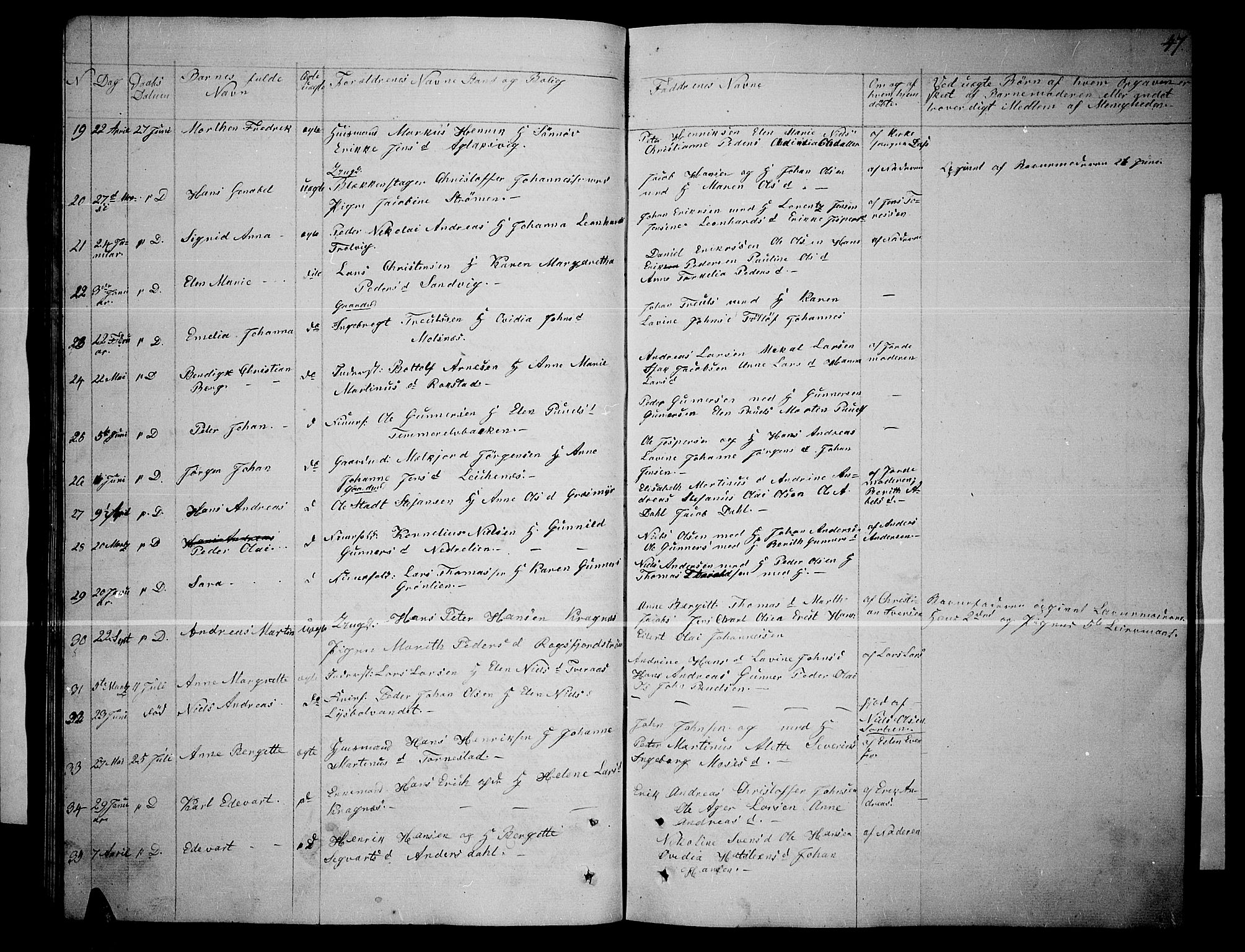 Lenvik sokneprestembete, SATØ/S-1310/H/Ha/Hab/L0003klokker: Parish register (copy) no. 3, 1844-1858, p. 47