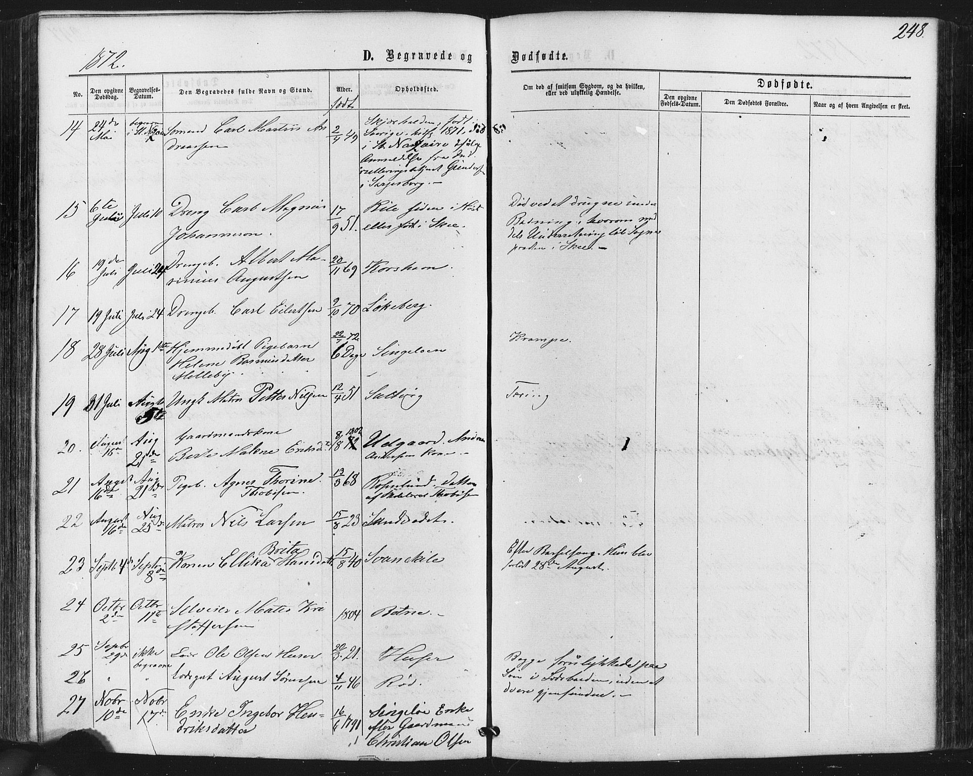 Hvaler prestekontor Kirkebøker, AV/SAO-A-2001/F/Fa/L0007: Parish register (official) no. I 7, 1864-1878, p. 248