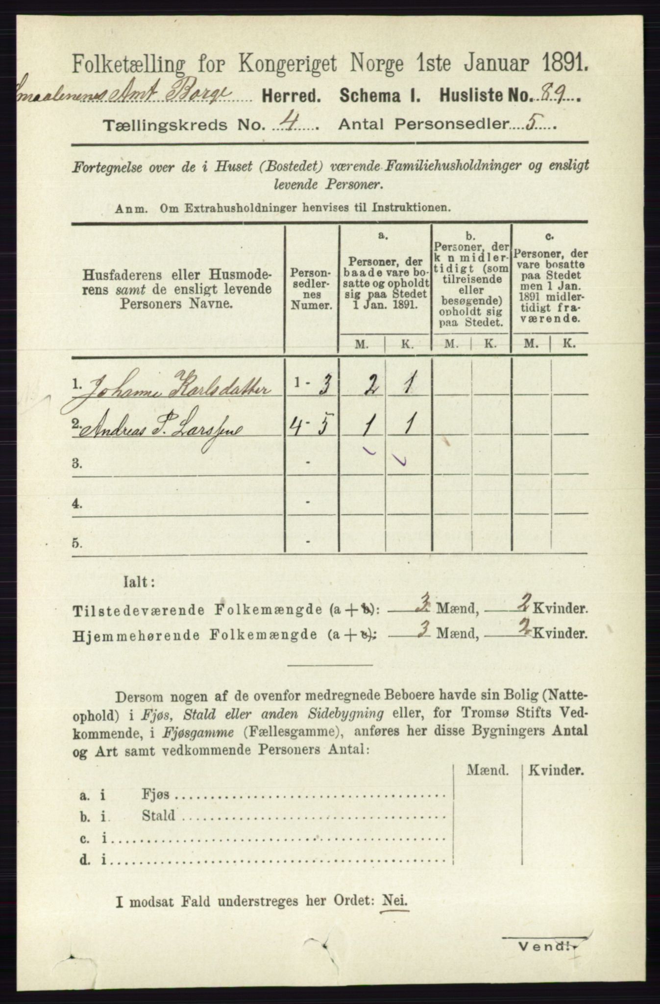 RA, 1891 census for 0113 Borge, 1891, p. 1647