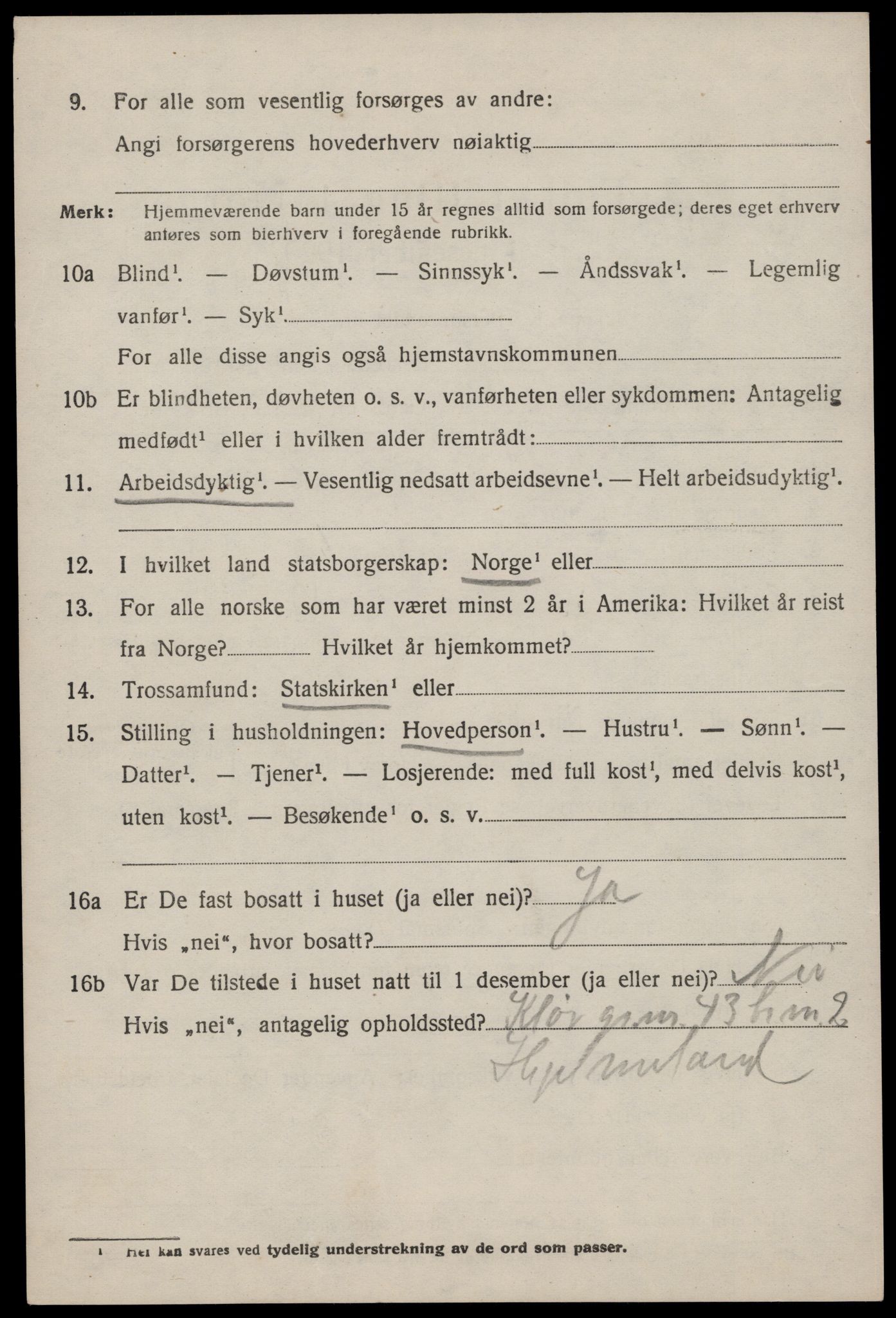 SAST, 1920 census for Hjelmeland, 1920, p. 3116