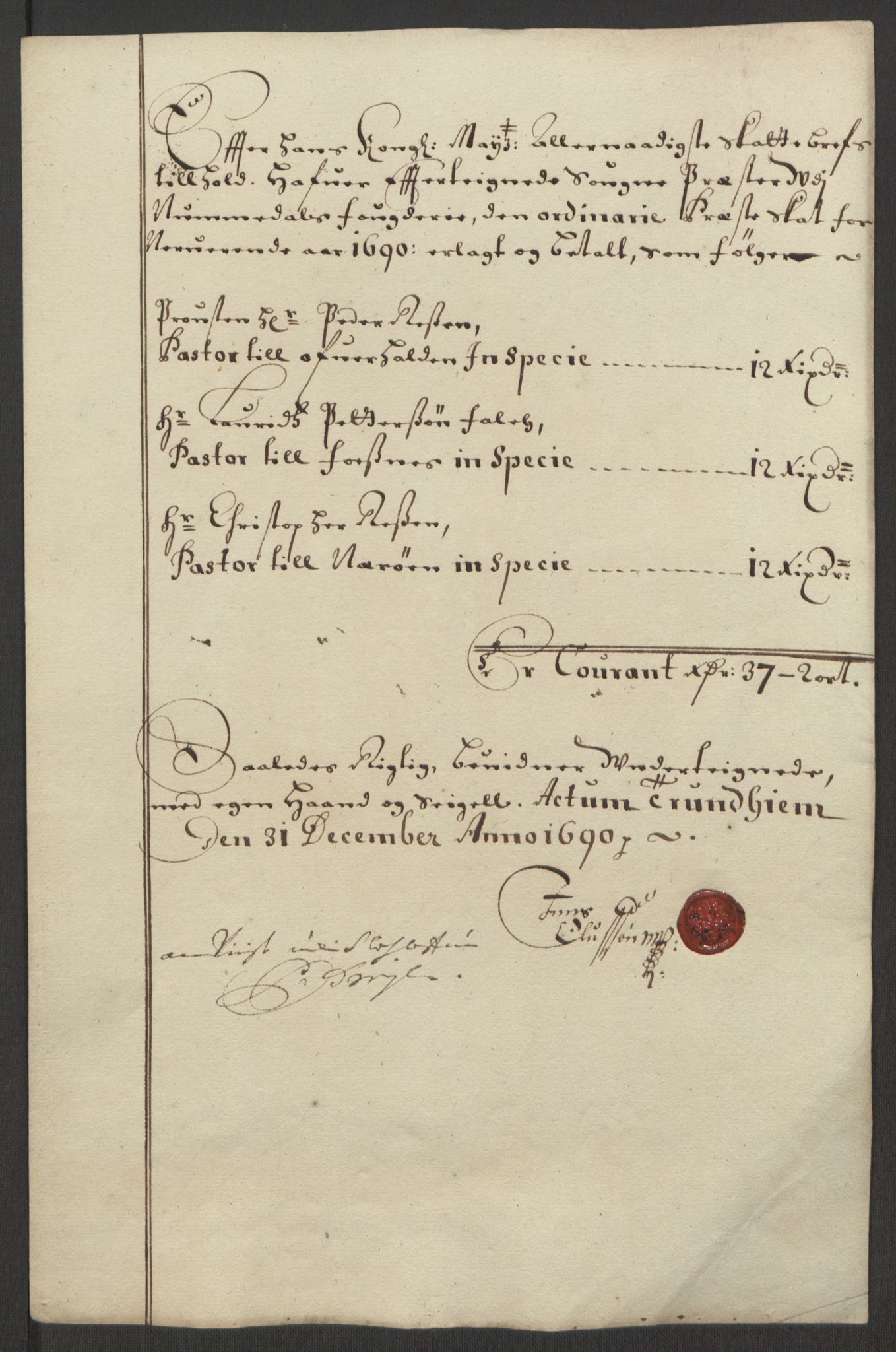 Rentekammeret inntil 1814, Reviderte regnskaper, Fogderegnskap, RA/EA-4092/R64/L4423: Fogderegnskap Namdal, 1690-1691, p. 98