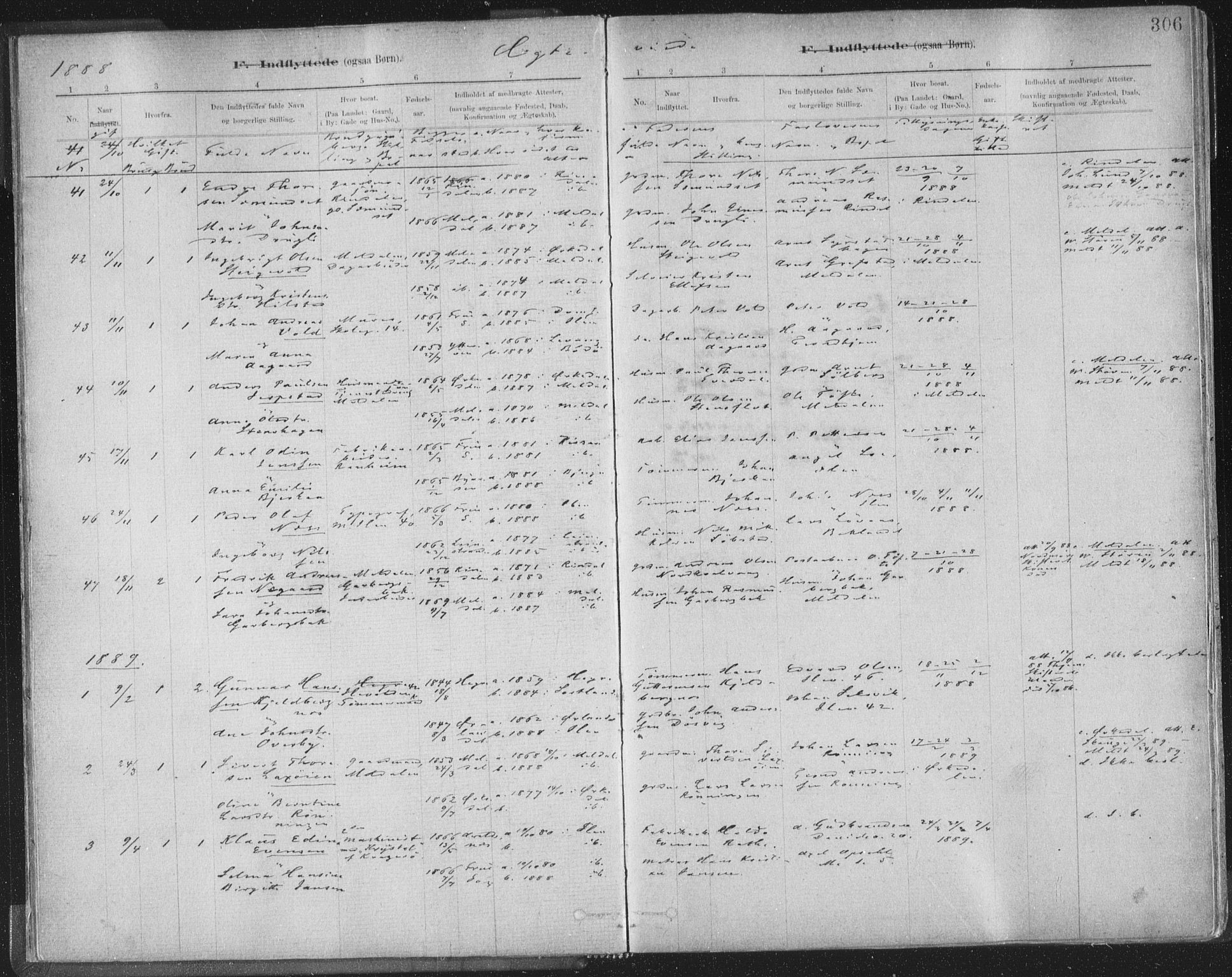 Ministerialprotokoller, klokkerbøker og fødselsregistre - Sør-Trøndelag, SAT/A-1456/603/L0163: Parish register (official) no. 603A02, 1879-1895, p. 306