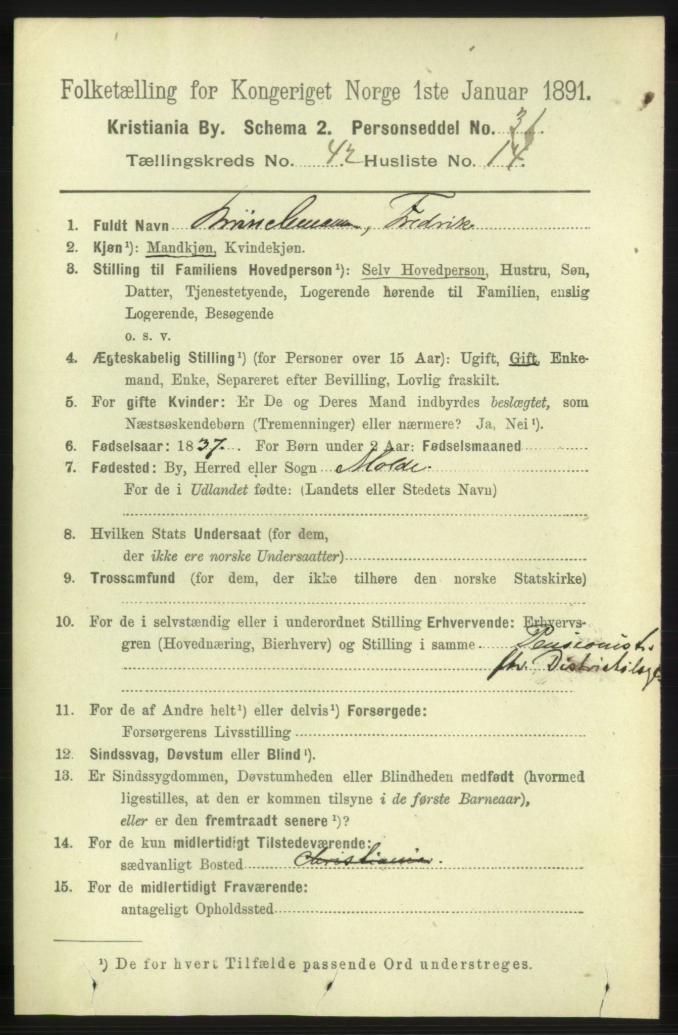 RA, 1891 census for 0301 Kristiania, 1891, p. 25458