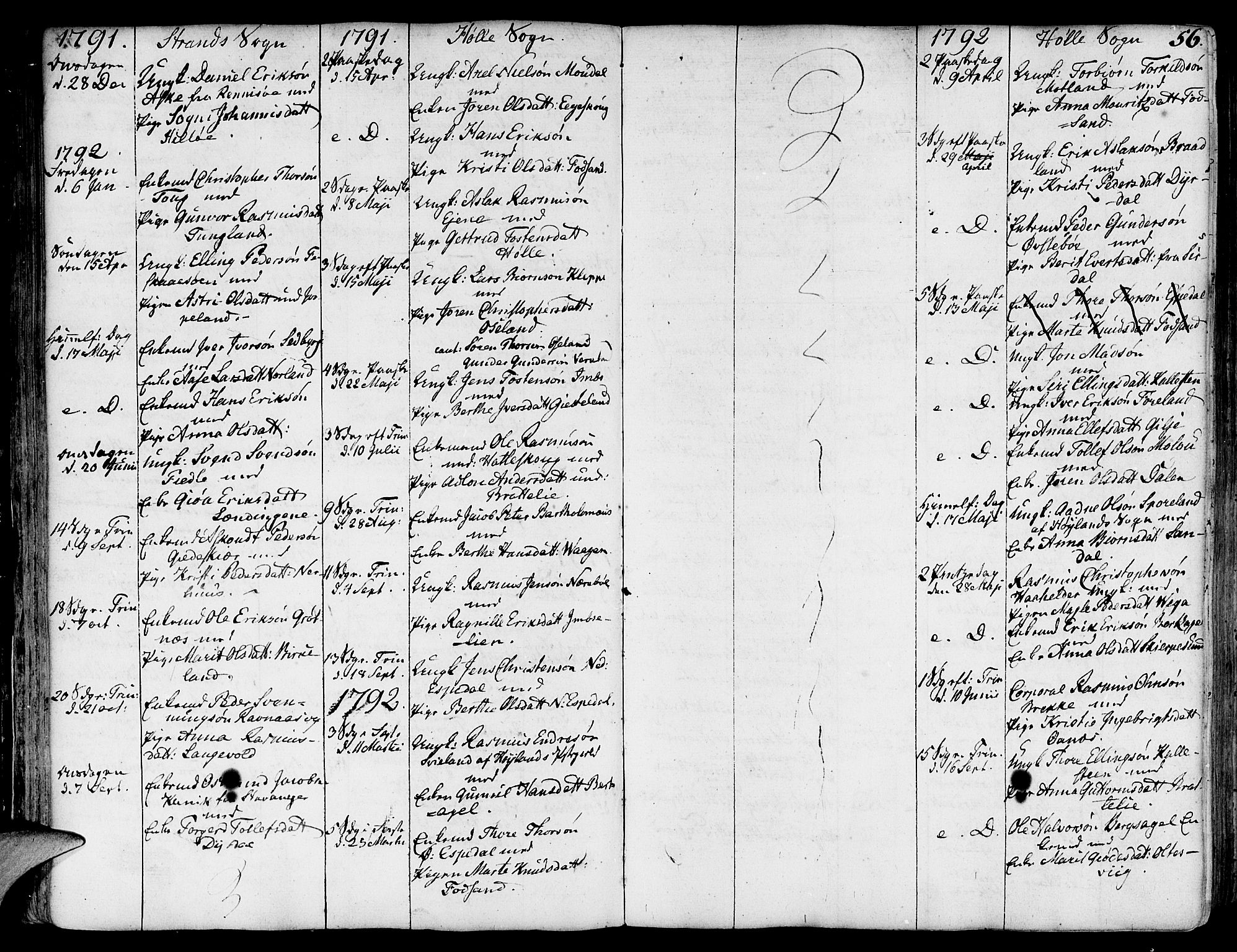 Strand sokneprestkontor, SAST/A-101828/H/Ha/Haa/L0003: Parish register (official) no. A 3, 1769-1816, p. 56