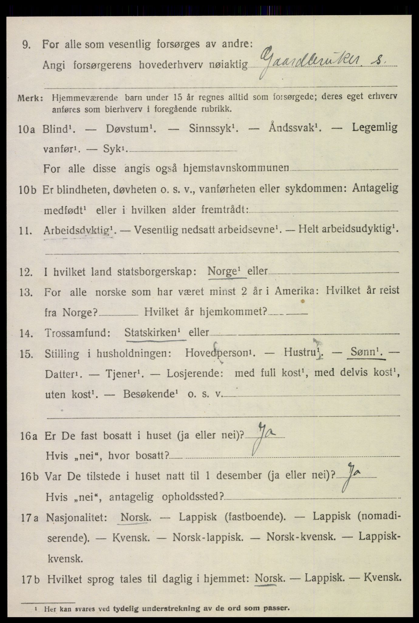 SAT, 1920 census for Leksvik, 1920, p. 4197