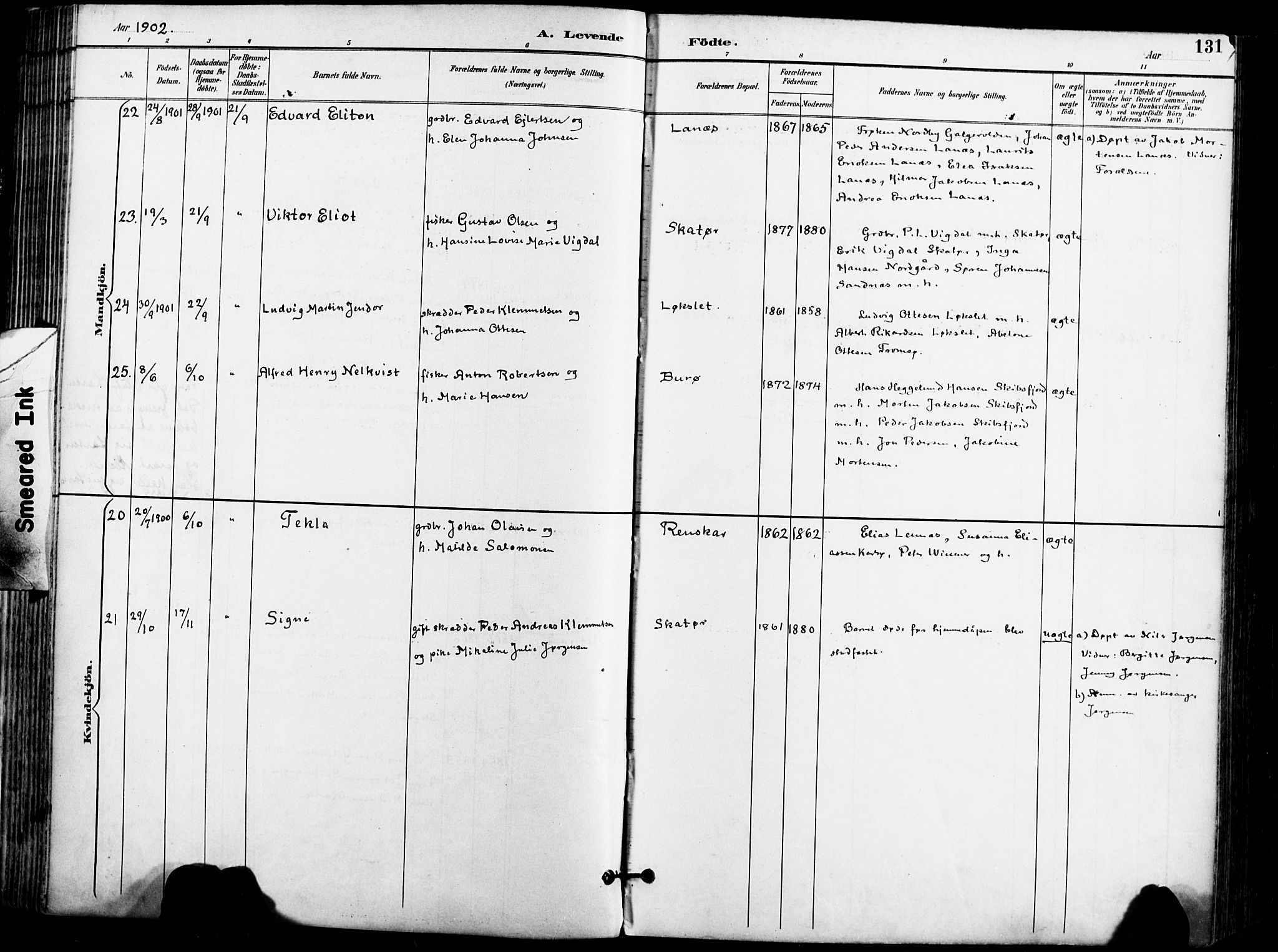 Karlsøy sokneprestembete, AV/SATØ-S-1299/H/Ha/Haa/L0007kirke: Parish register (official) no. 7, 1891-1902, p. 131