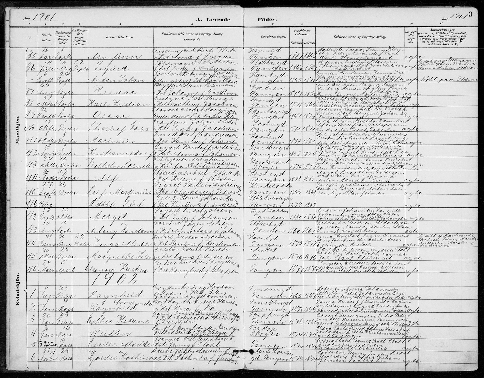 Strømsø kirkebøker, AV/SAKO-A-246/F/Fb/L0007: Parish register (official) no. II 7, 1887-1928, p. 3