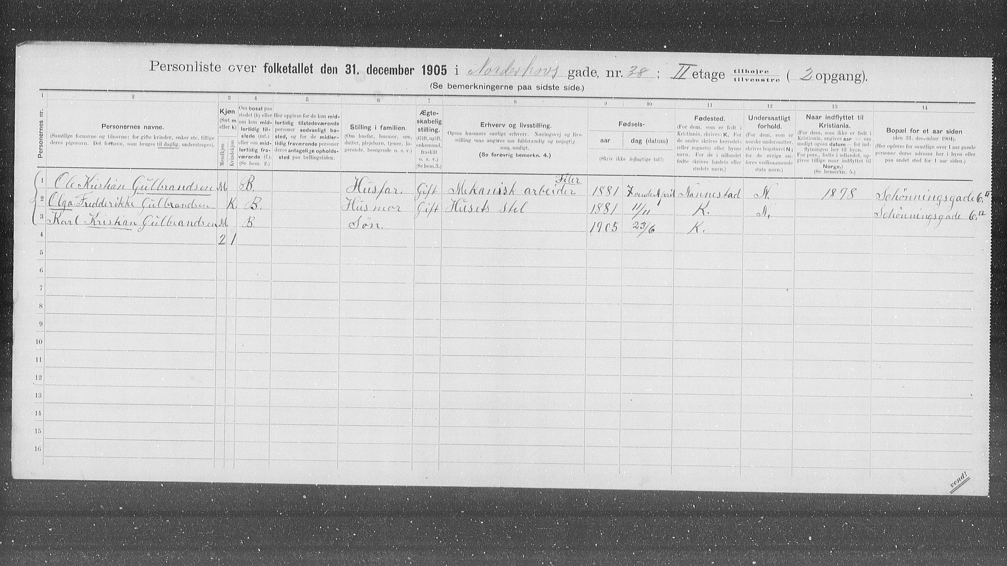 OBA, Municipal Census 1905 for Kristiania, 1905, p. 38429