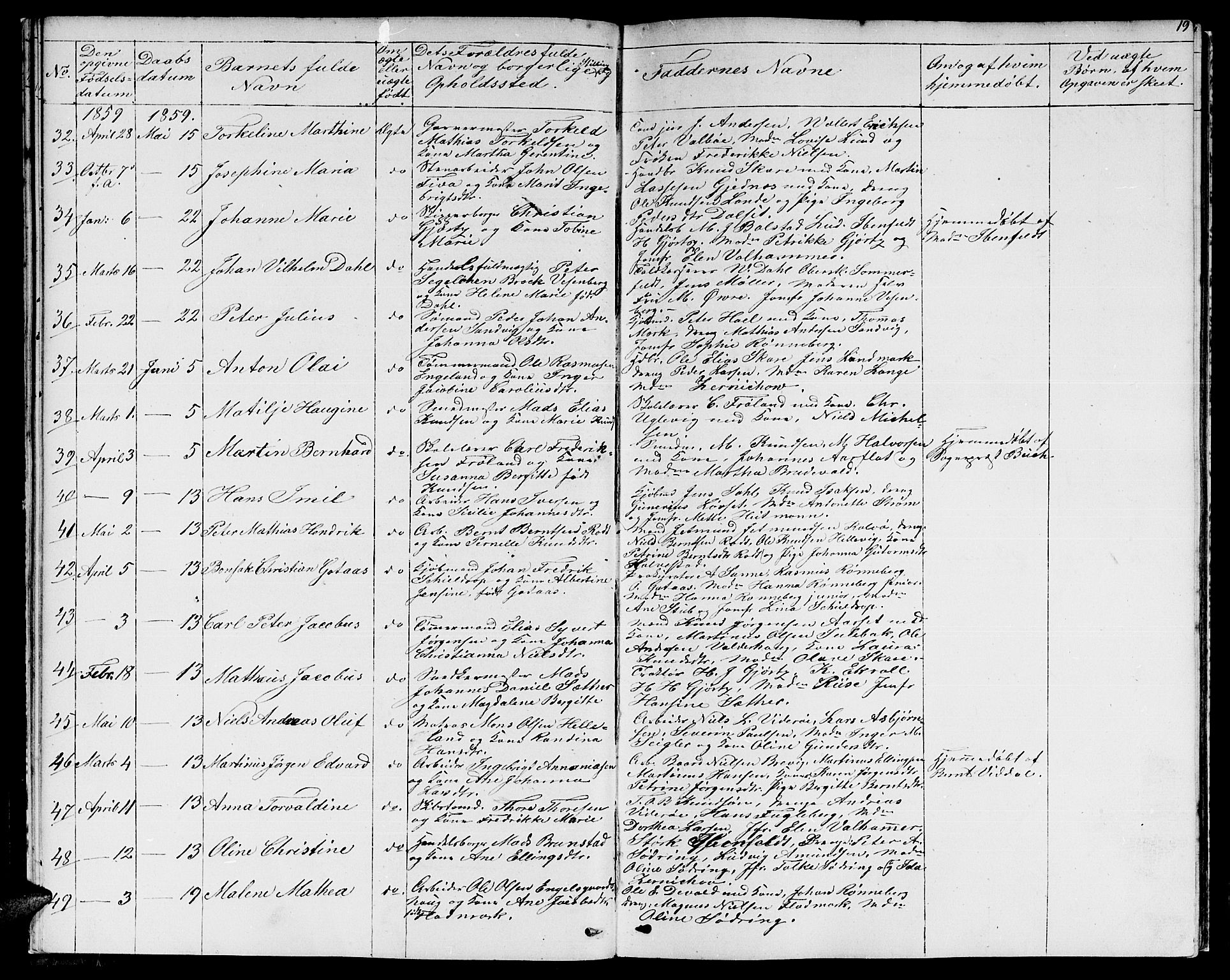 Ministerialprotokoller, klokkerbøker og fødselsregistre - Møre og Romsdal, AV/SAT-A-1454/529/L0464: Parish register (copy) no. 529C01, 1855-1867, p. 19