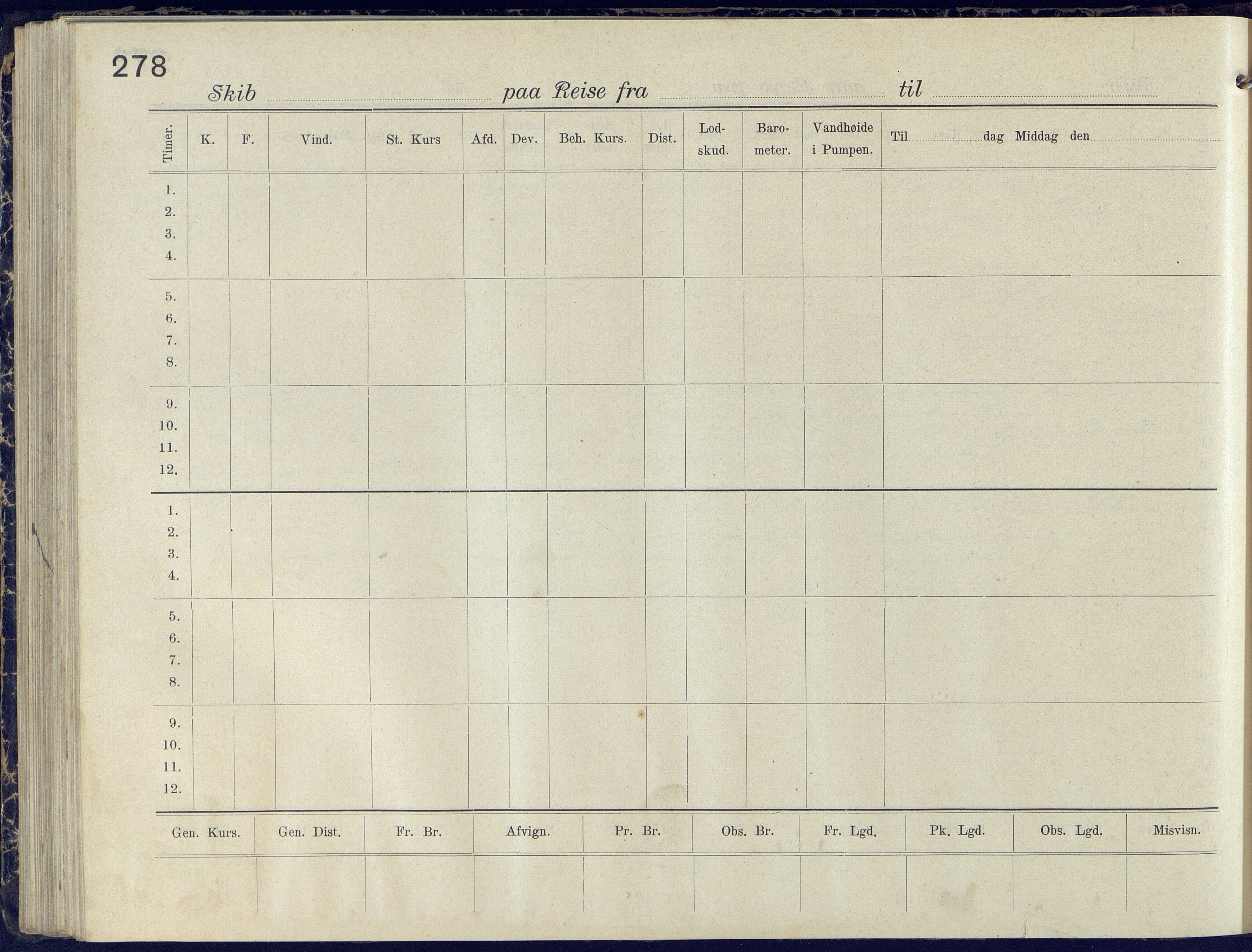 Fartøysarkivet, AAKS/PA-1934/F/L0272/0001: Pehr Ugland (bark) / Pehr Ugland (bark) skipsjournal 1916-1917, 1916-1917, p. 278